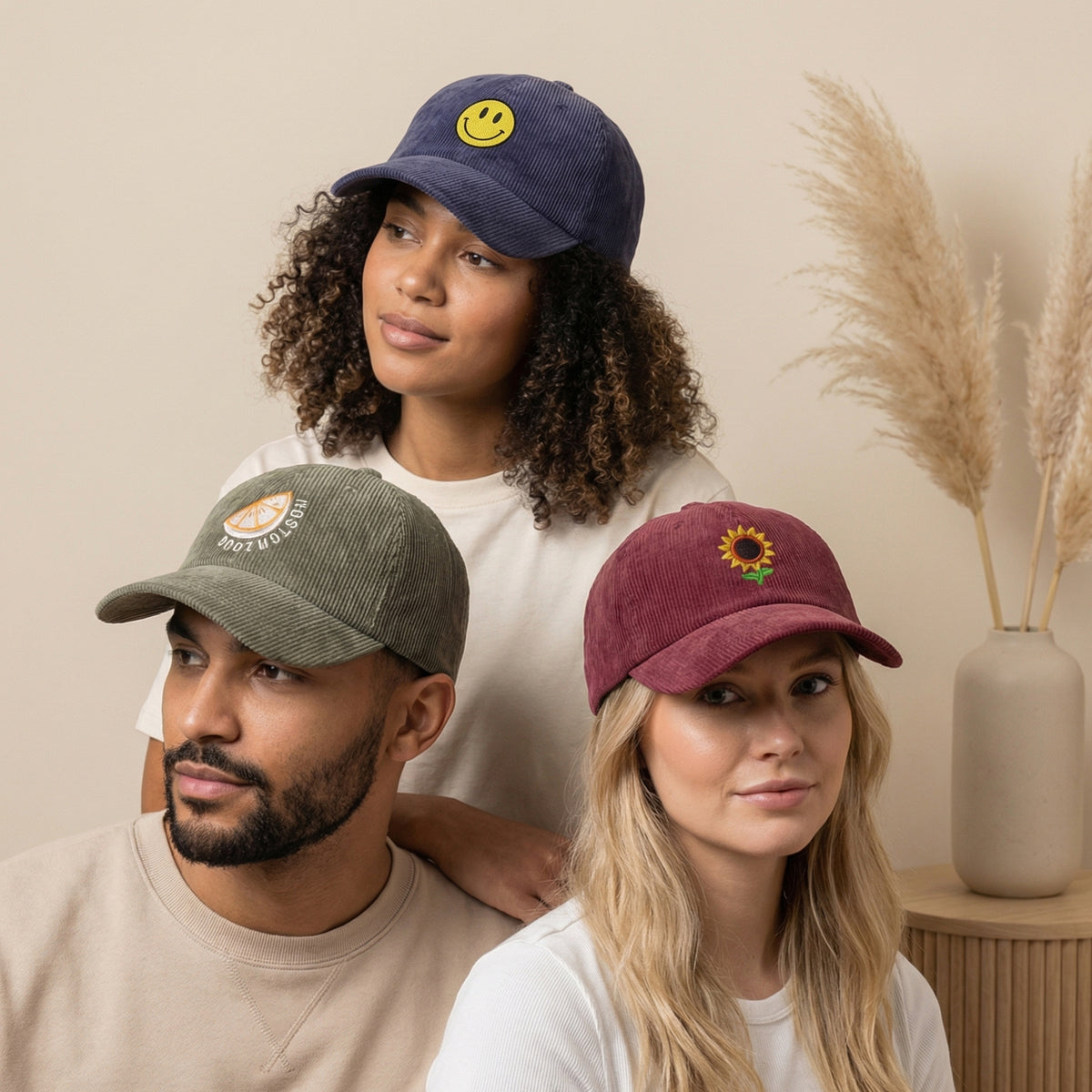 Custom Embroidered Corduroy Hat – Personalized Text or Logo Cap