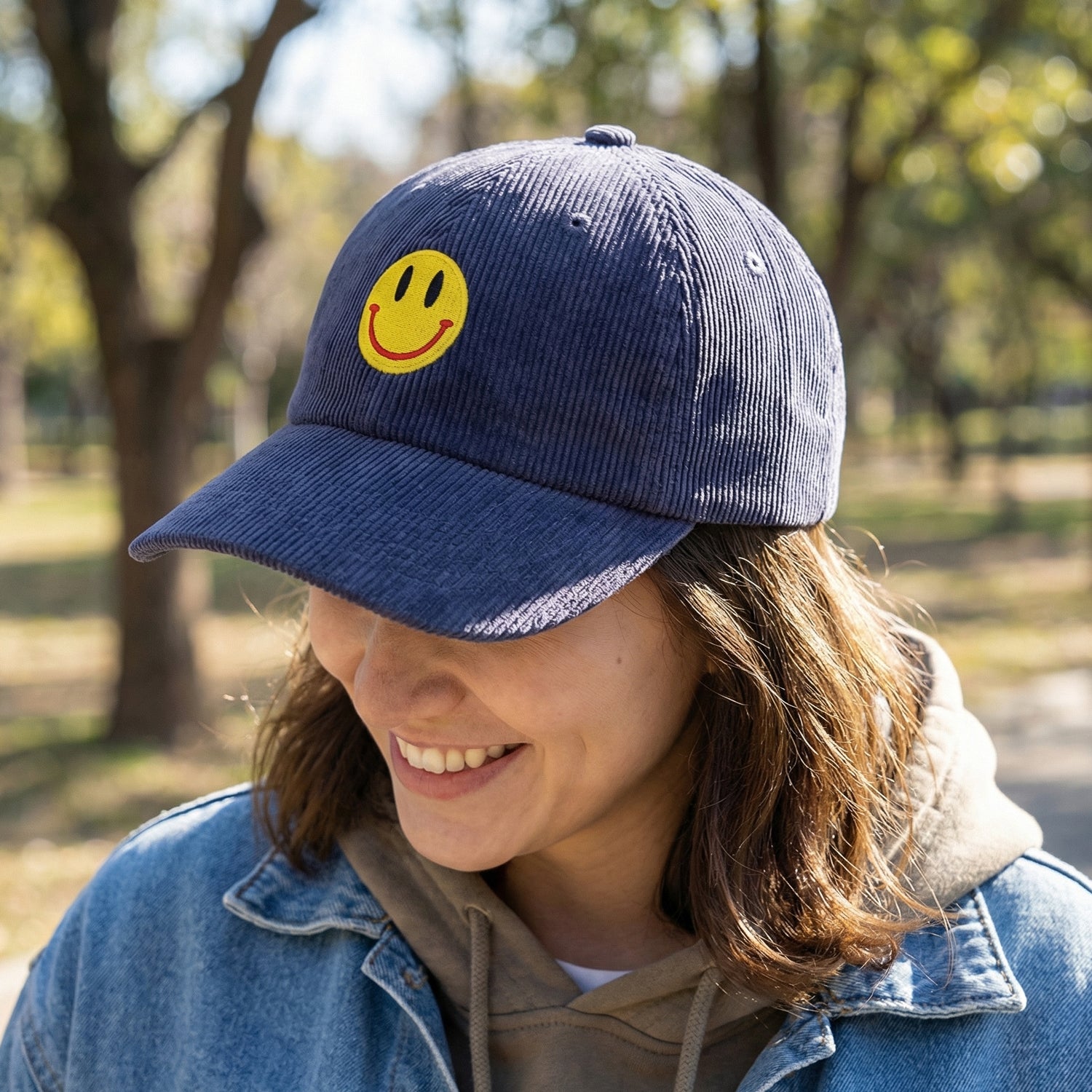 Custom Embroidered Corduroy Hat - Personalized Baseball Cap With Text Logo