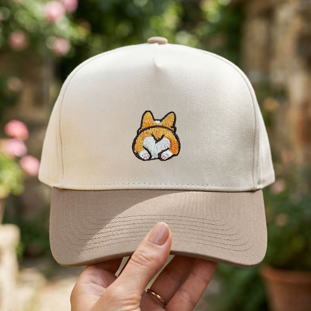 Custom Embroidered Corgi Butt Snapback Hat