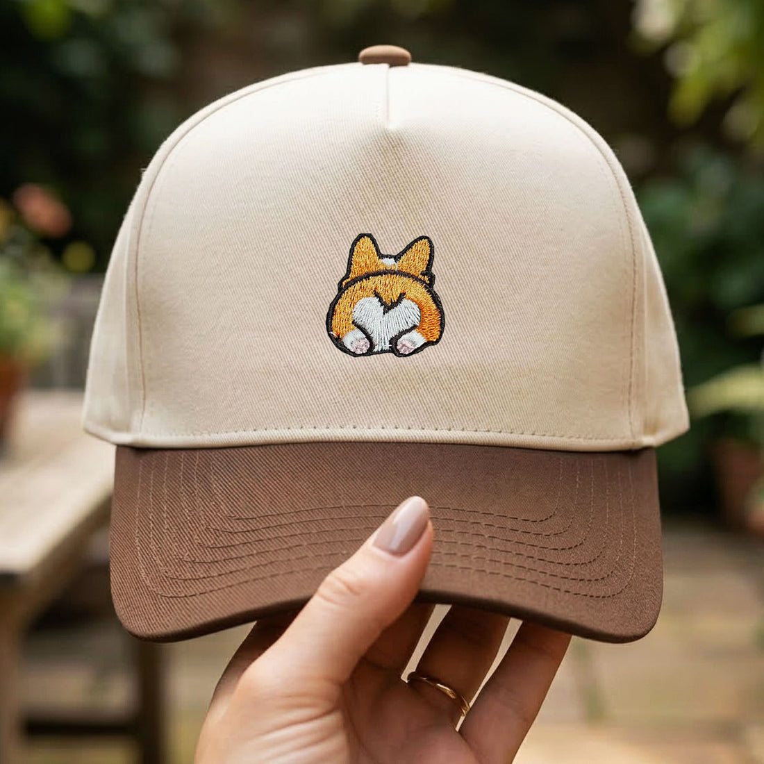 Custom Embroidered Corgi Butt Snapback Hat