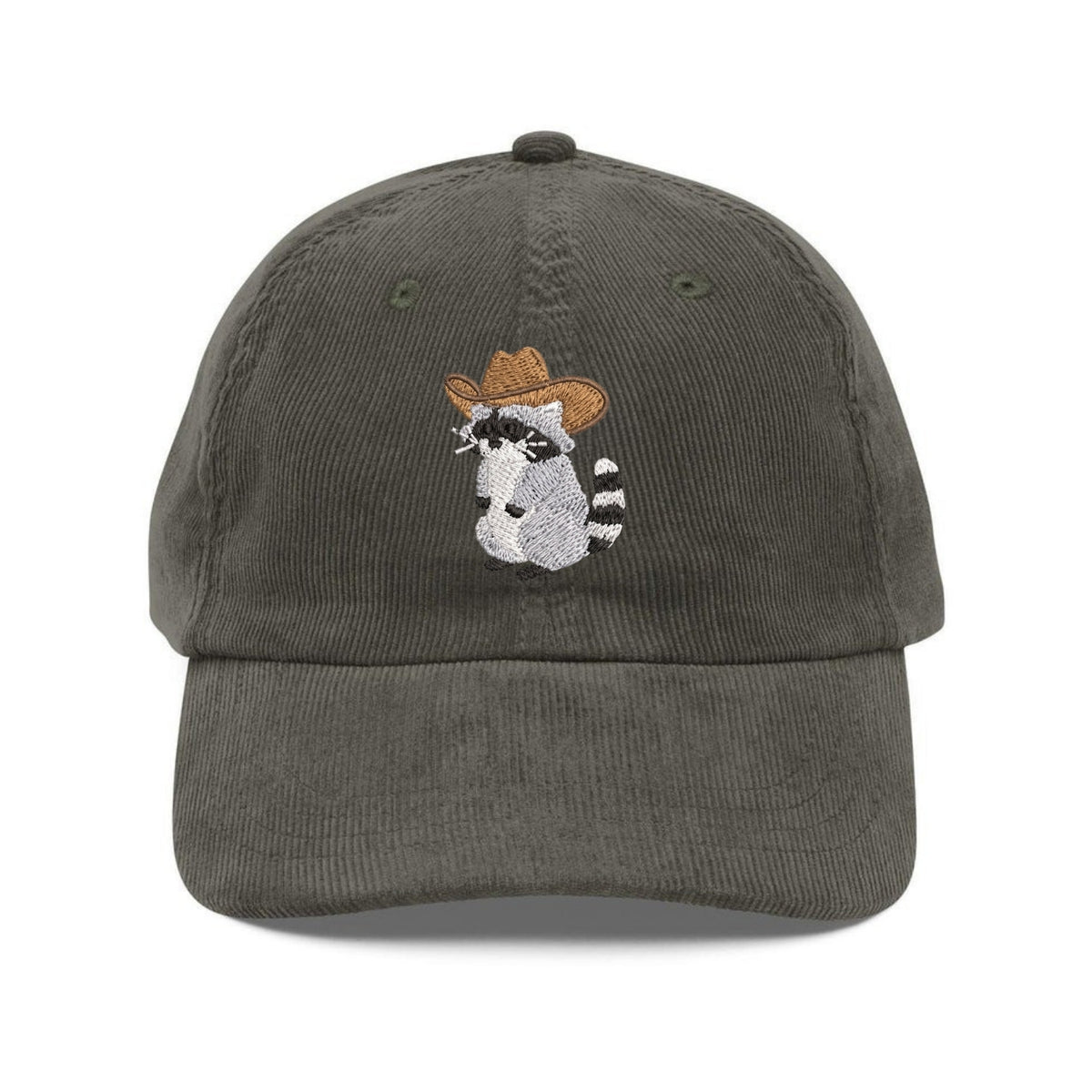 Custom Embroidered Cowboy Raccoon Hat