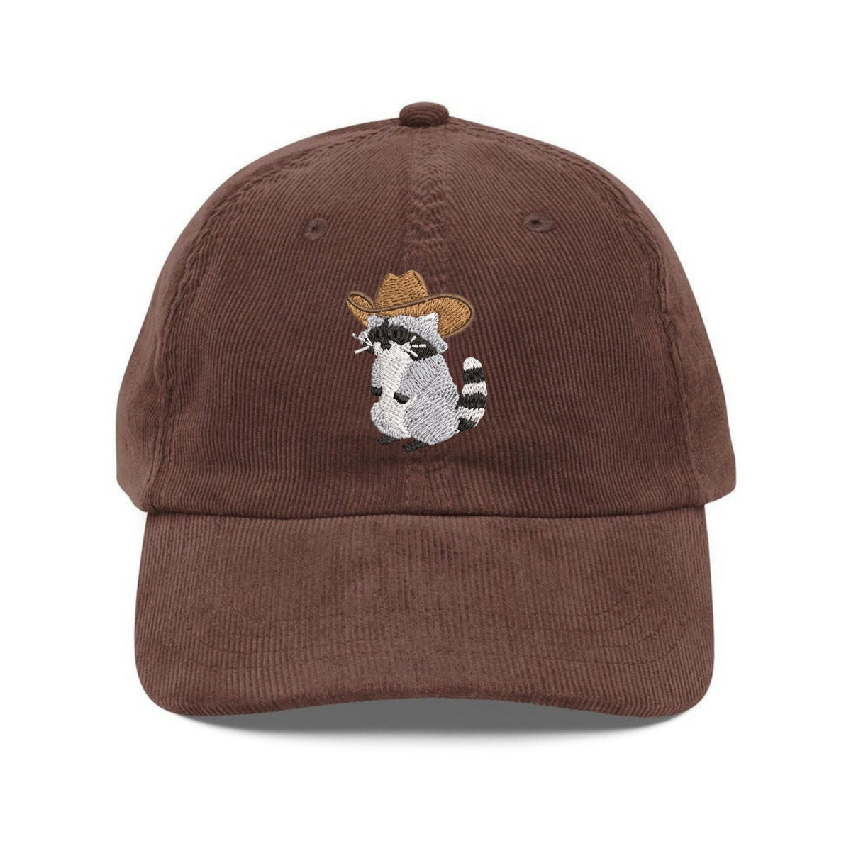 Custom Embroidered Cowboy Raccoon Hat