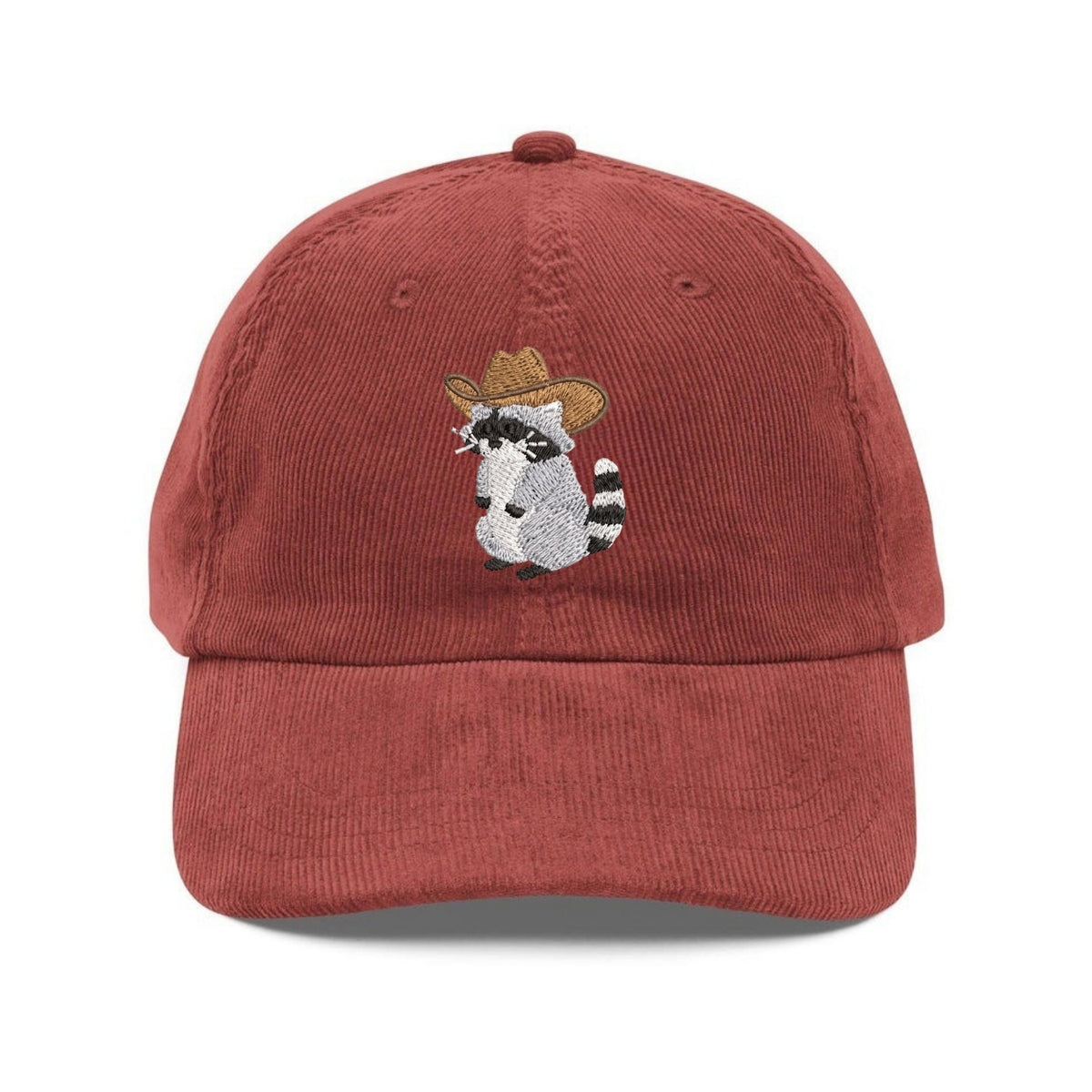 Custom Embroidered Cowboy Raccoon Hat