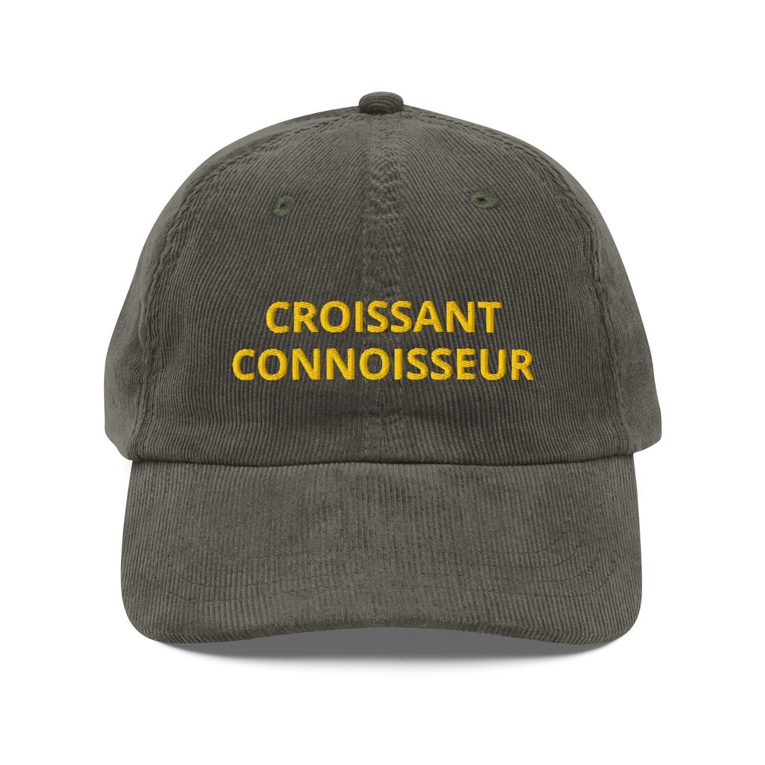 Custom Embroidered Croissant Corduroy Hat