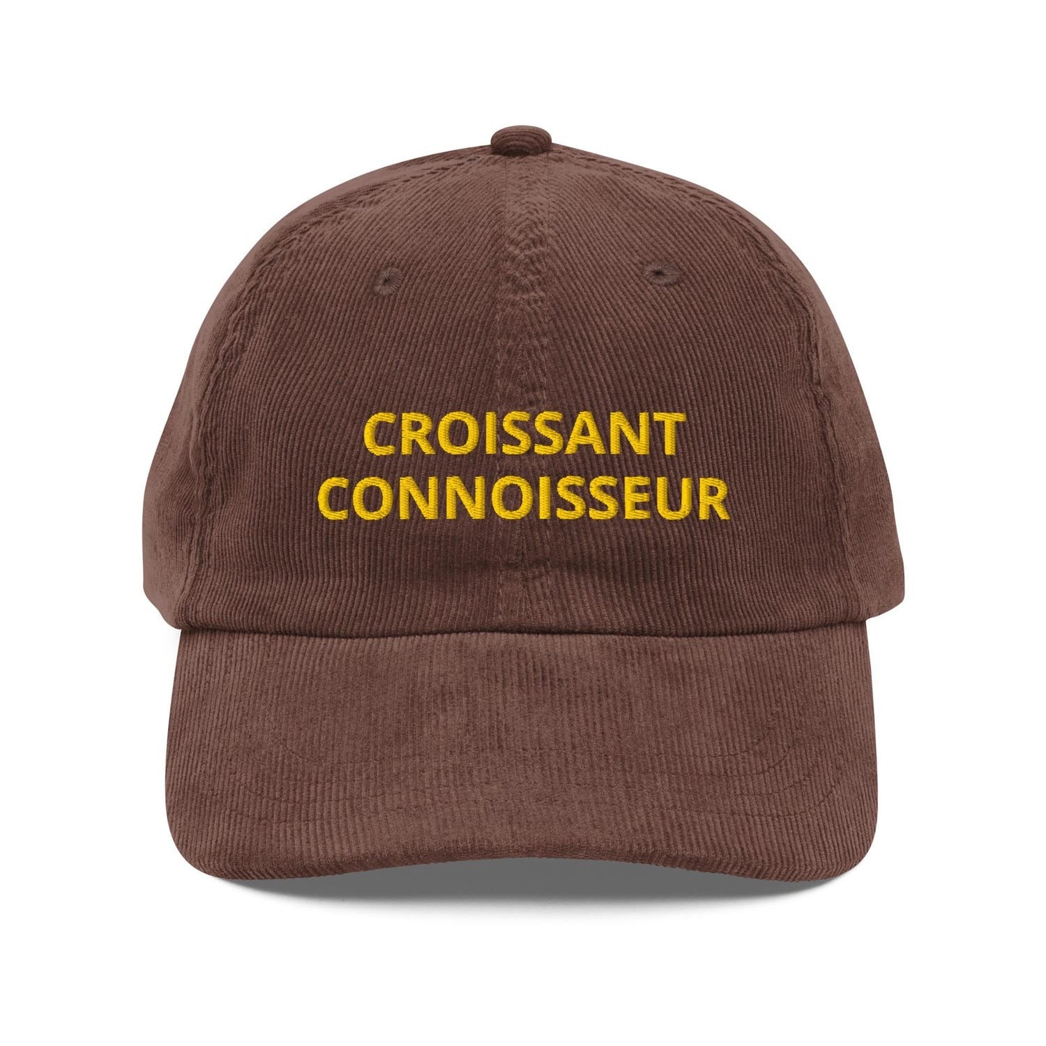 Custom Embroidered Croissant Corduroy Hat