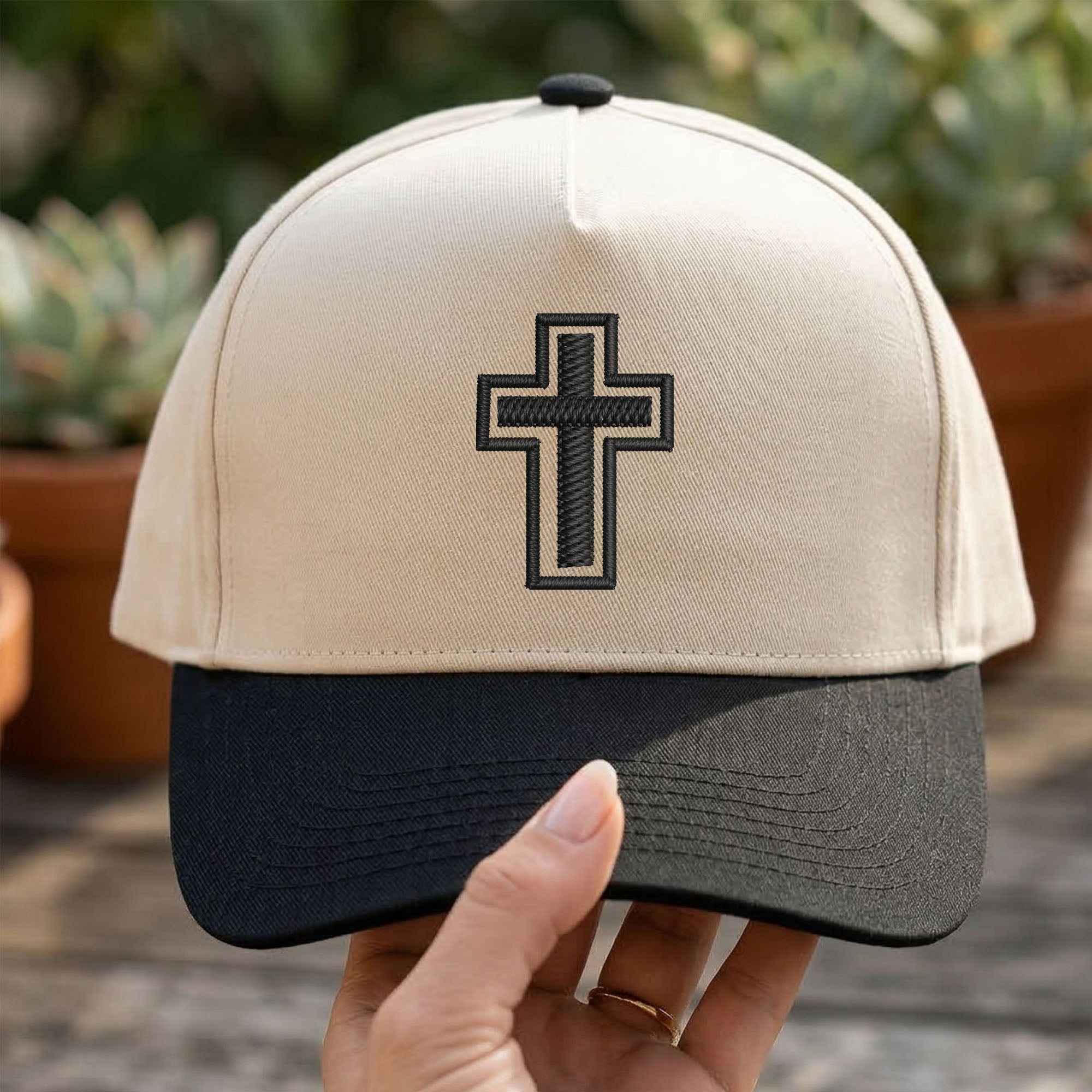 Custom Embroidered Cross Snapback Hat