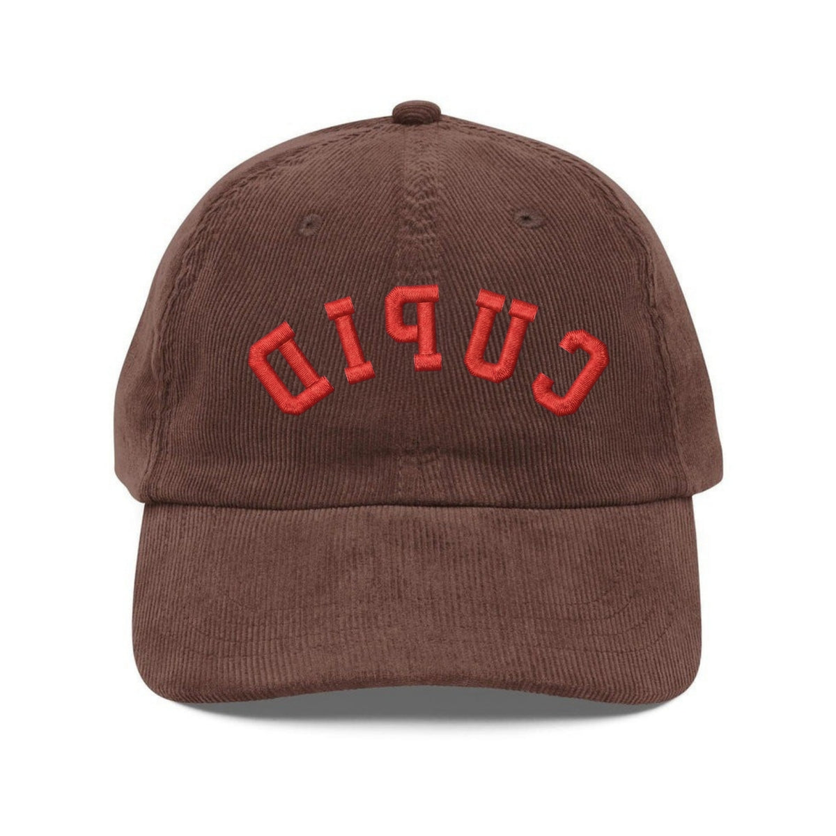 Custom Embroidered Cupid Upside Down Hat - Valentine’s Day Red Dad Cap