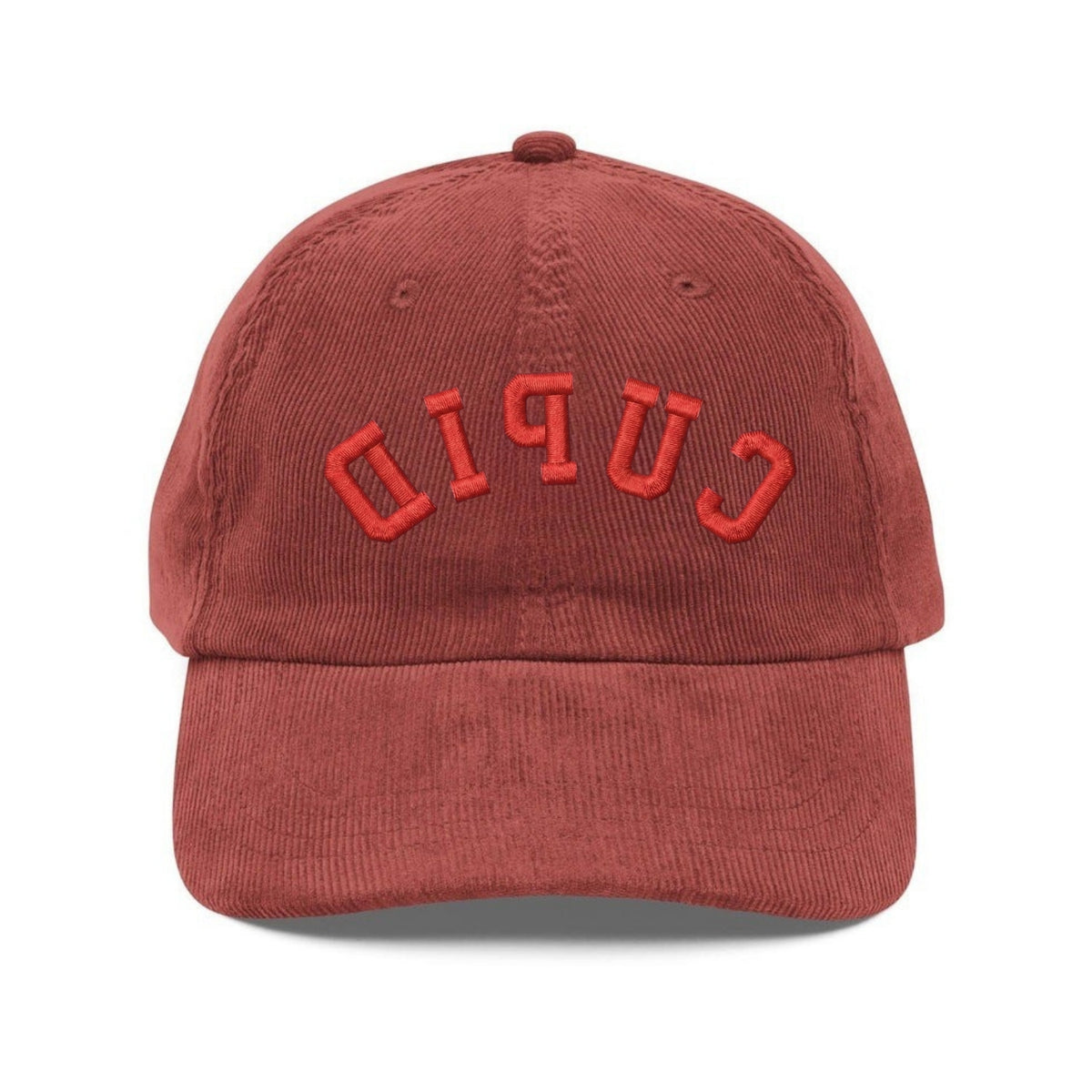 Custom Embroidered Cupid Upside Down Hat - Valentine’s Day Red Dad Cap