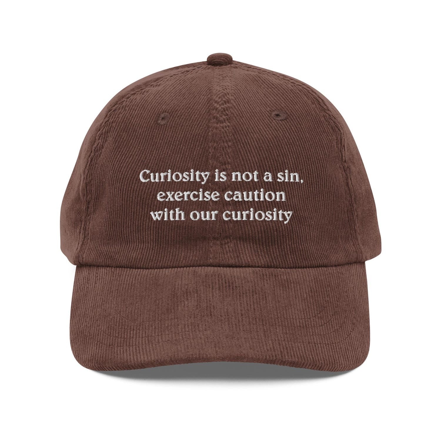 Custom Embroidered Curiosity Is Not a Sin Hat