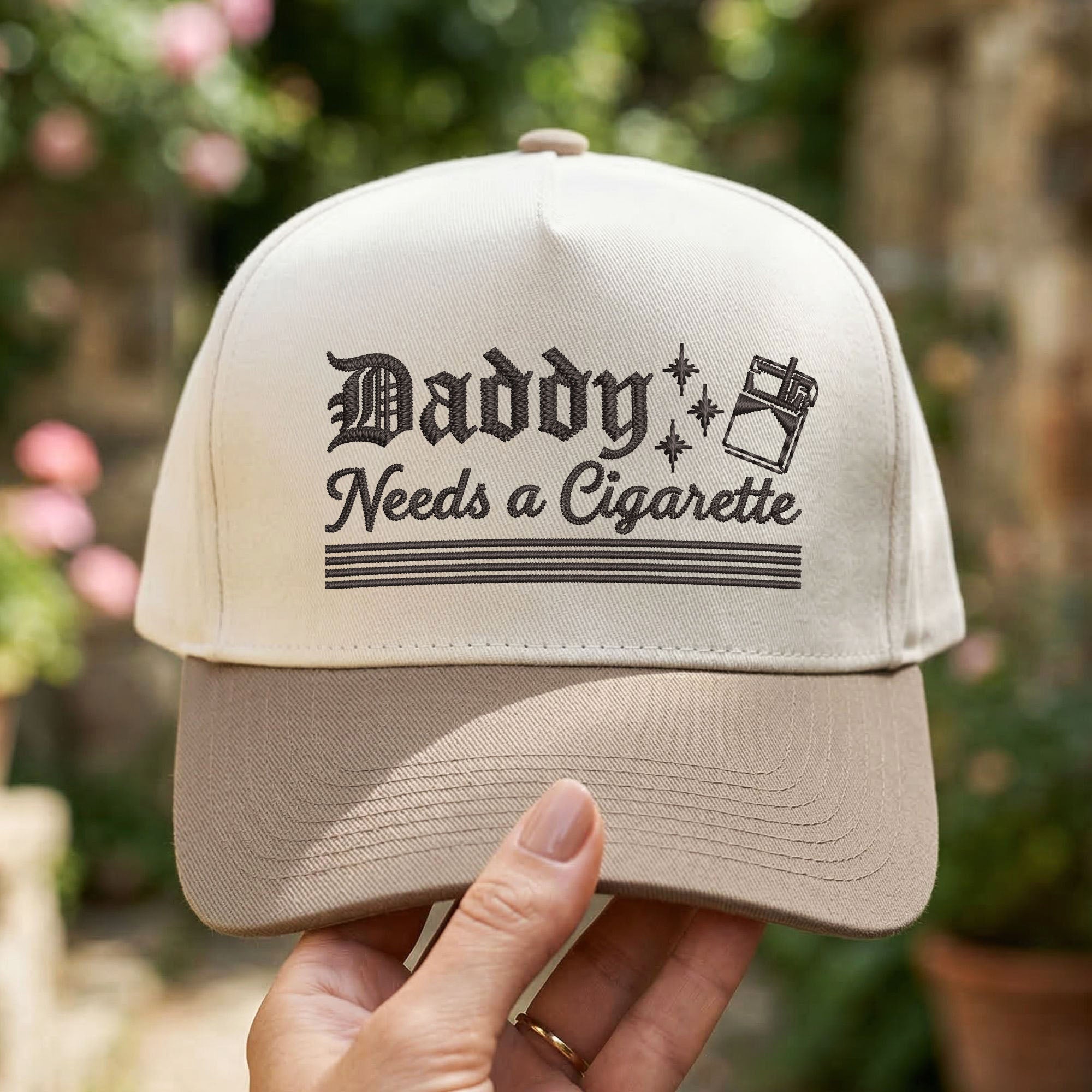 Custom Embroidered Daddy Needs a Cigarette Snapback Hat