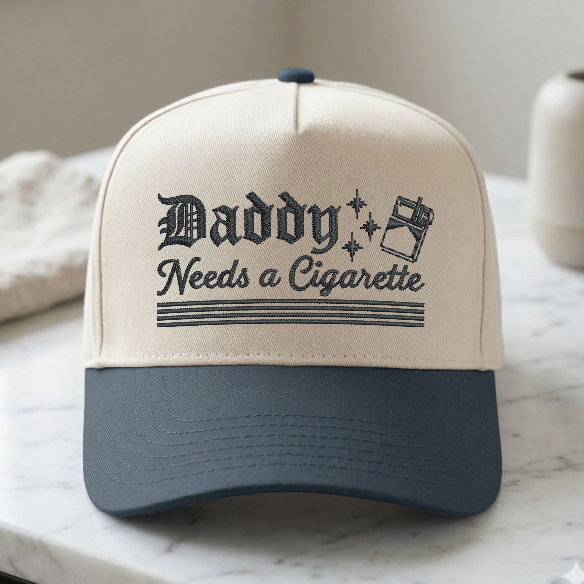 Custom Embroidered Daddy Needs a Cigarette Snapback Hat