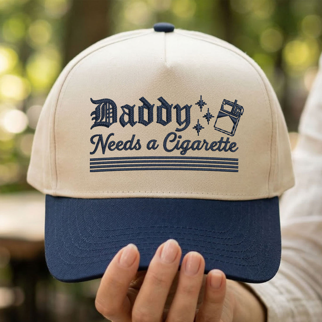 Custom Embroidered Daddy Needs a Cigarette Snapback Hat