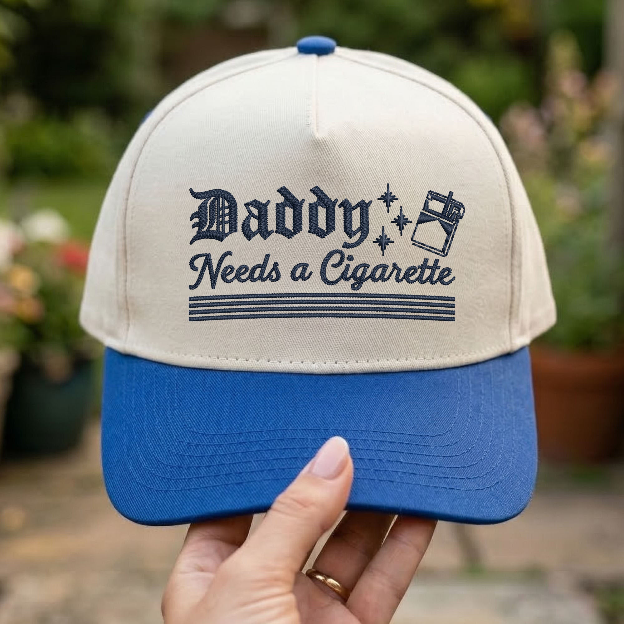 Custom Embroidered Daddy Needs a Cigarette Snapback Hat