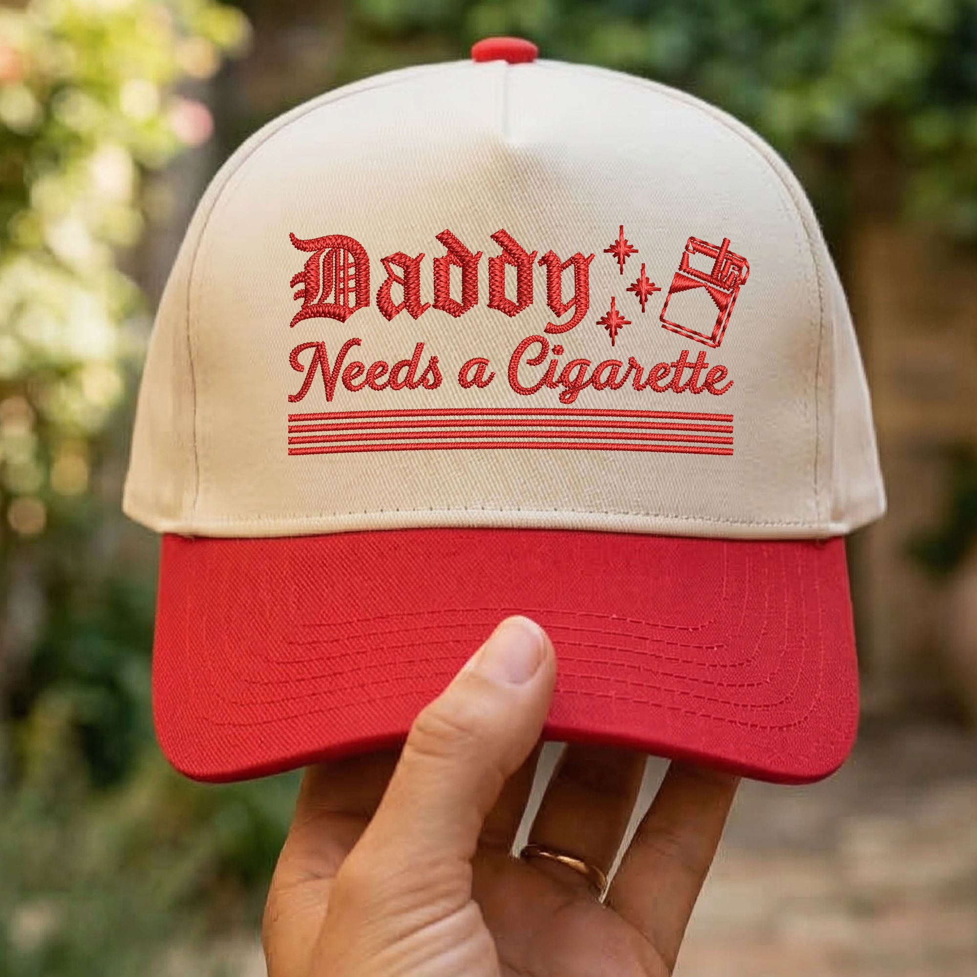 Custom Embroidered Daddy Needs a Cigarette Snapback Hat