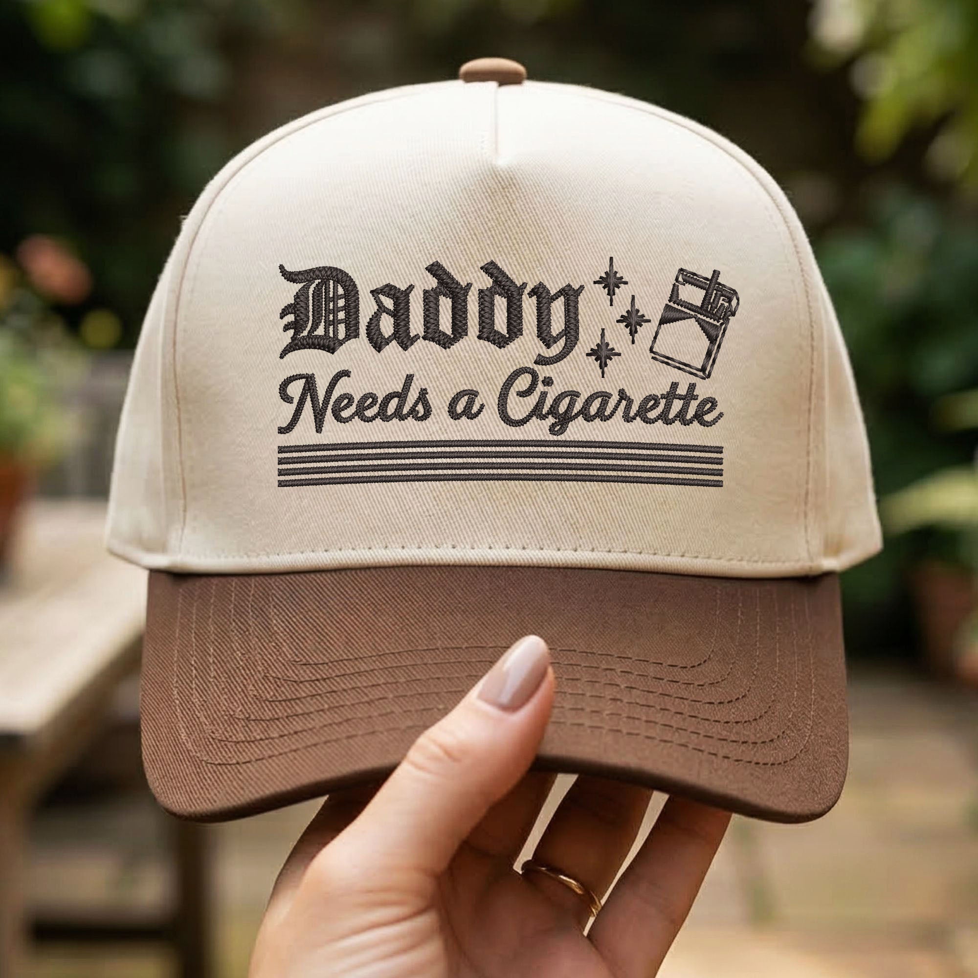 Custom Embroidered Daddy Needs a Cigarette Snapback Hat