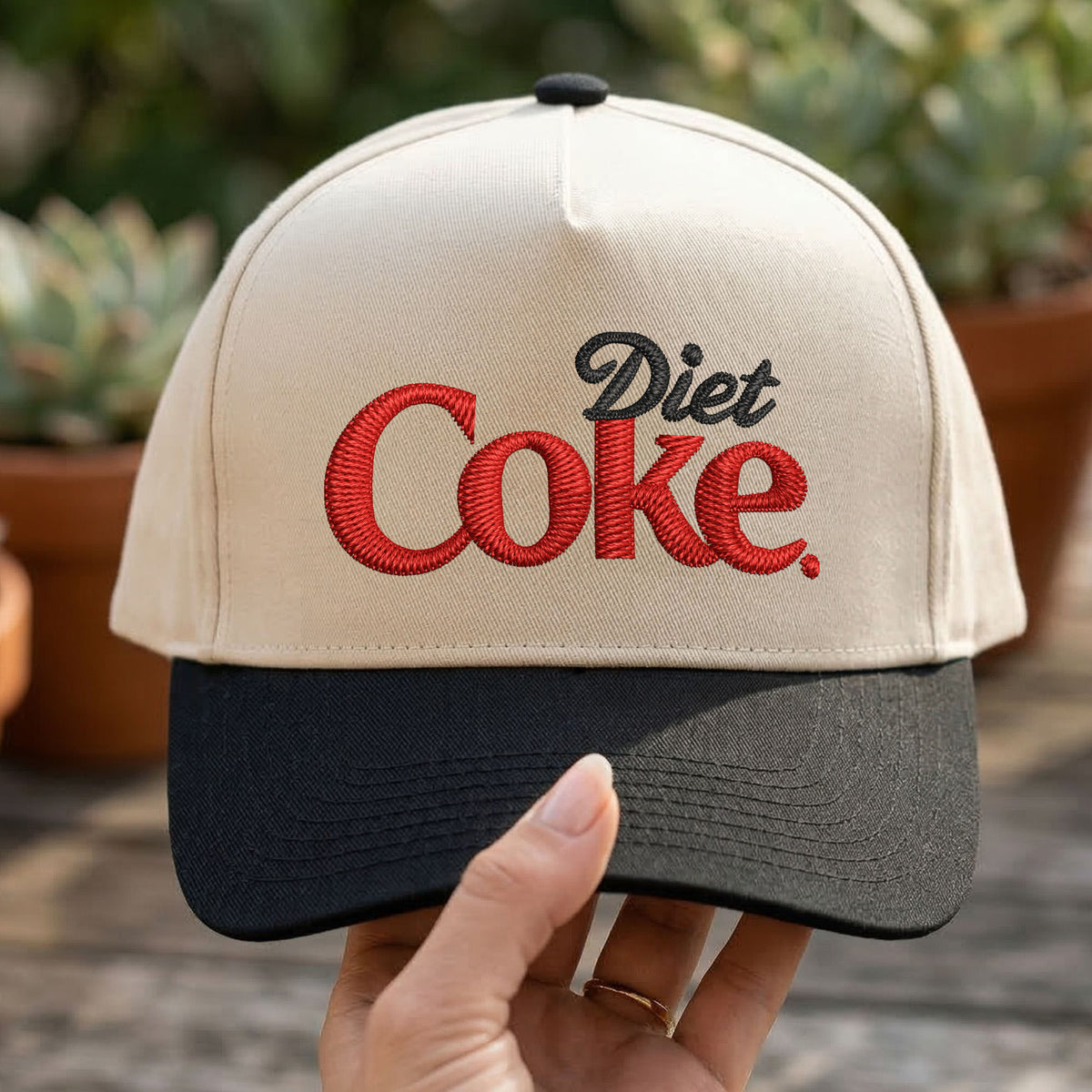 Custom Embroidered Diet Coke Snapback Hat