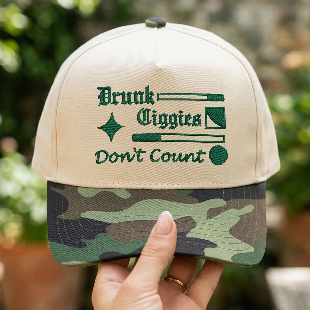Custom Embroidered Drunk Ciggies Don't Count Snapback Hat
