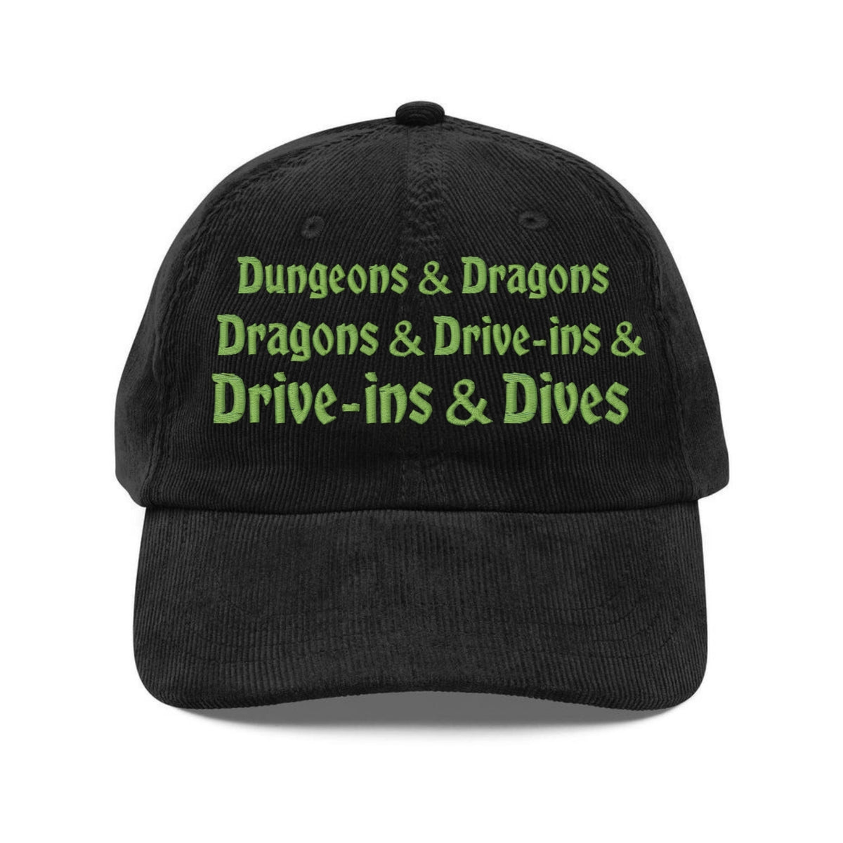 Custom Embroidered Dungeons Dragons Dine-Ins Drives Hat