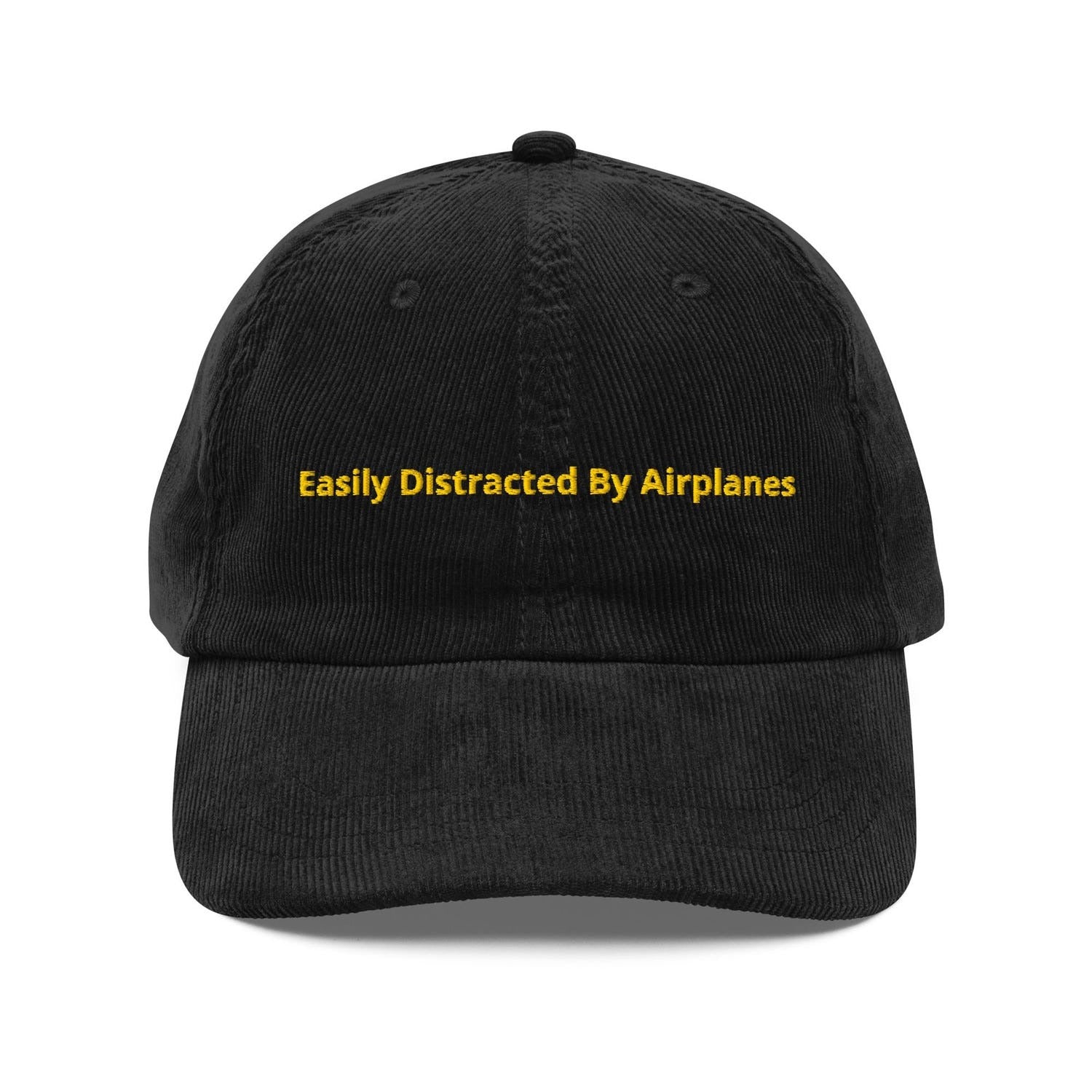 Custom Embroidered Easily Distracted By Airplanes Funny Hat