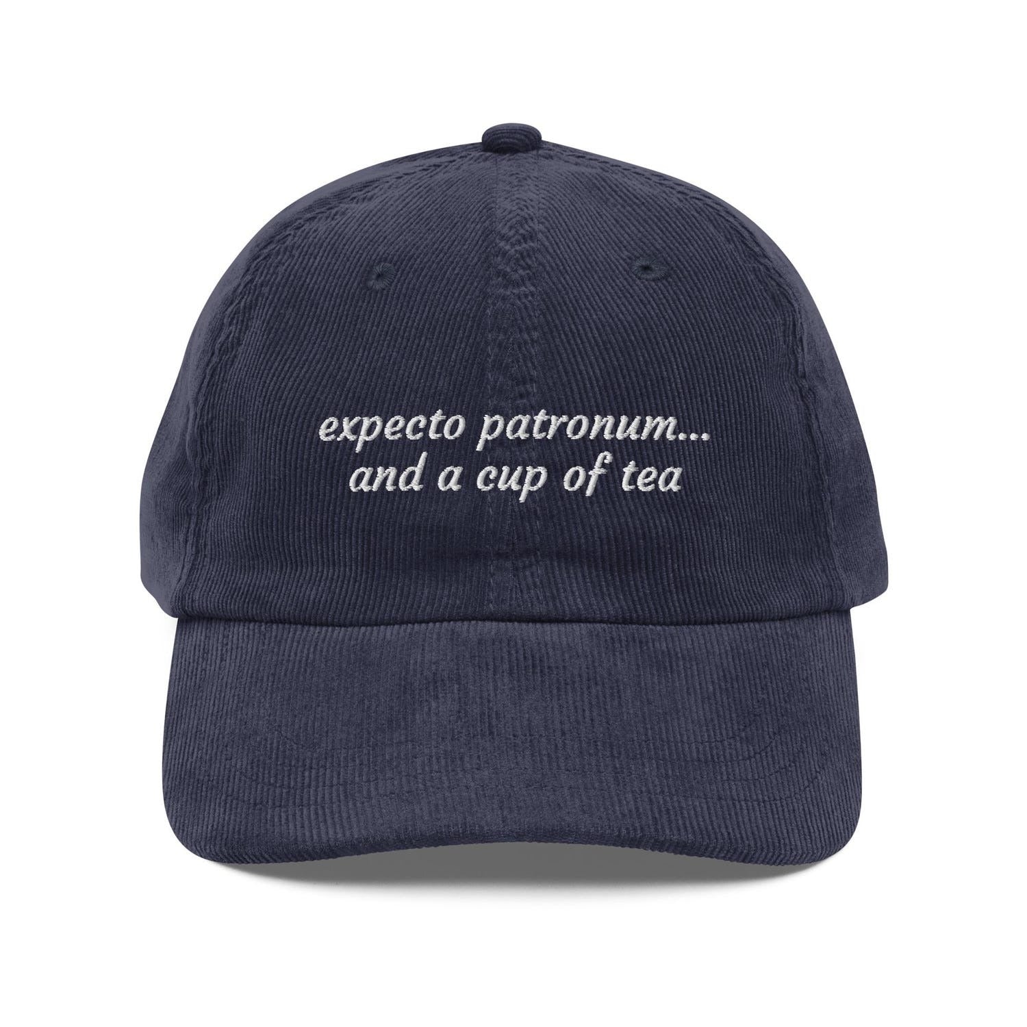 Custom Embroidered Expecto Patronum and a Cup of Tea Hat