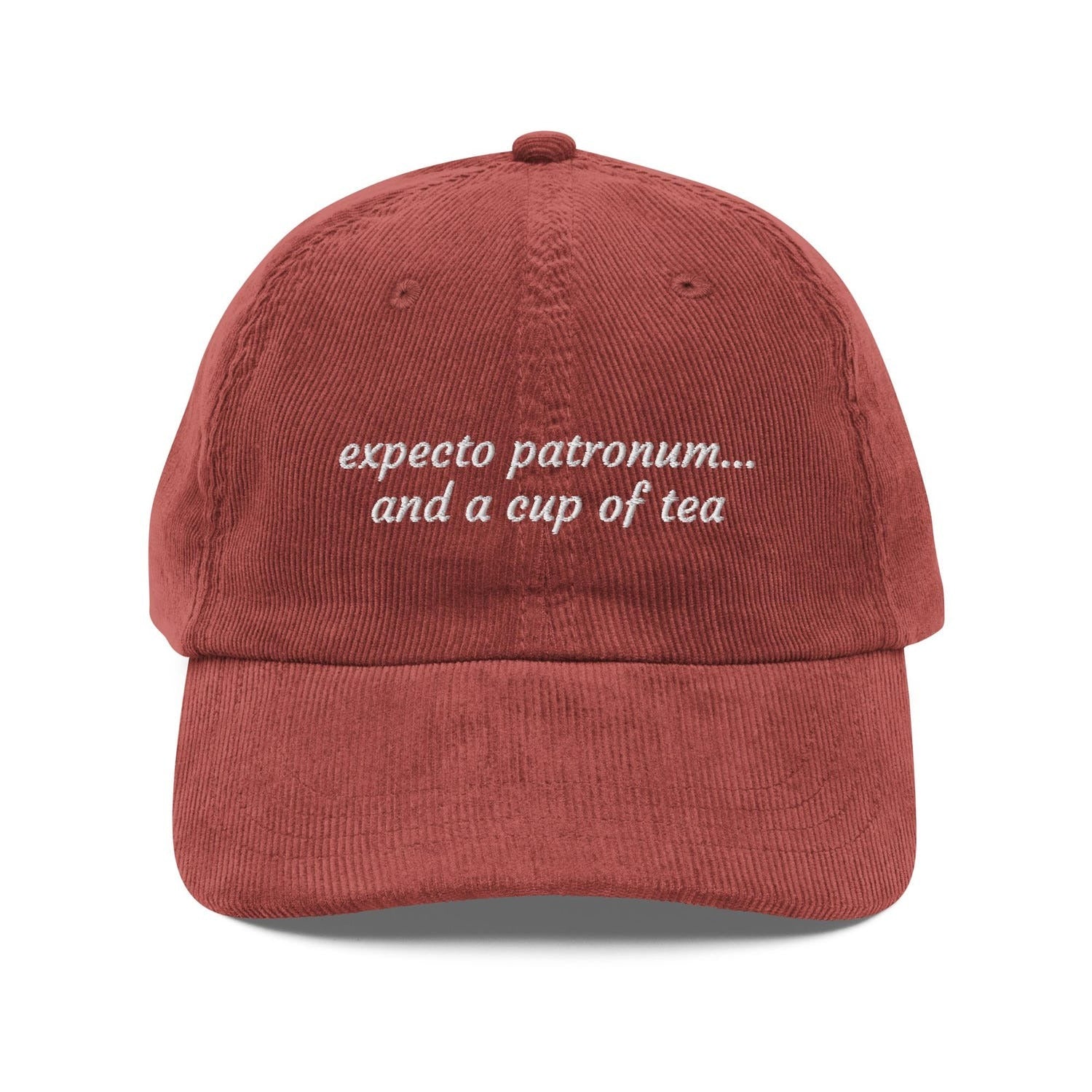 Custom Embroidered Expecto Patronum and a Cup of Tea Hat