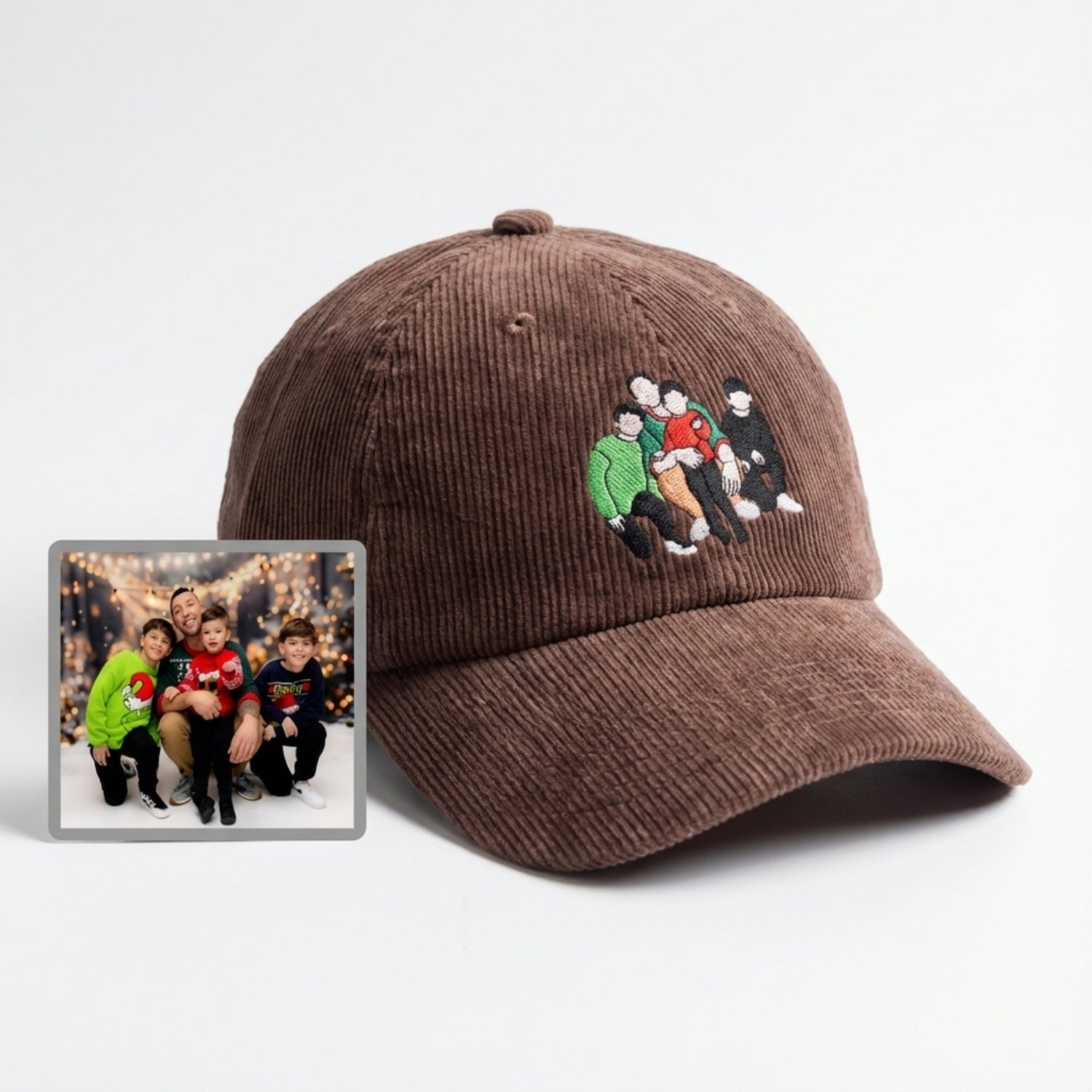 Custom Mom Portrait Embroidered Hat – Personalized Family Photo Cap | Meaningful Gift for Mom