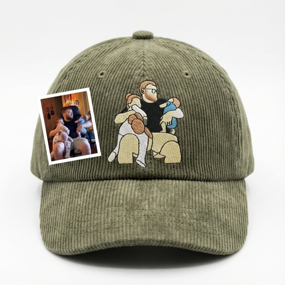Custom Embroidered Family Hats from Photo | Personalized Family Gift & Memory Hat