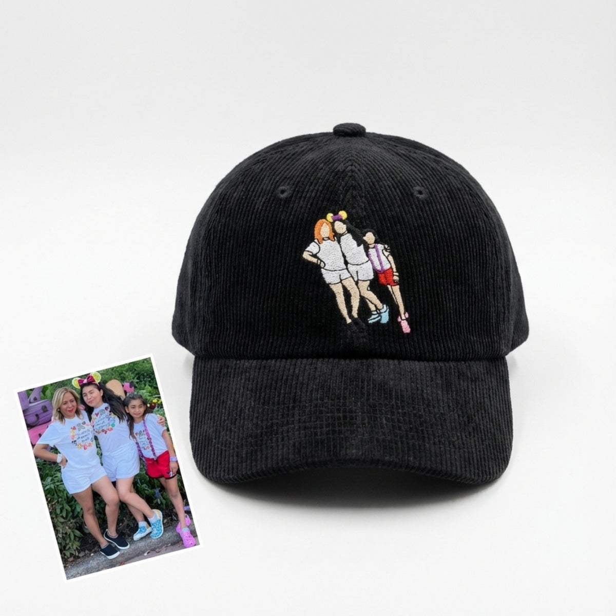 Custom Embroidered Family Hats from Photo | Personalized Family Gift & Memory Hat