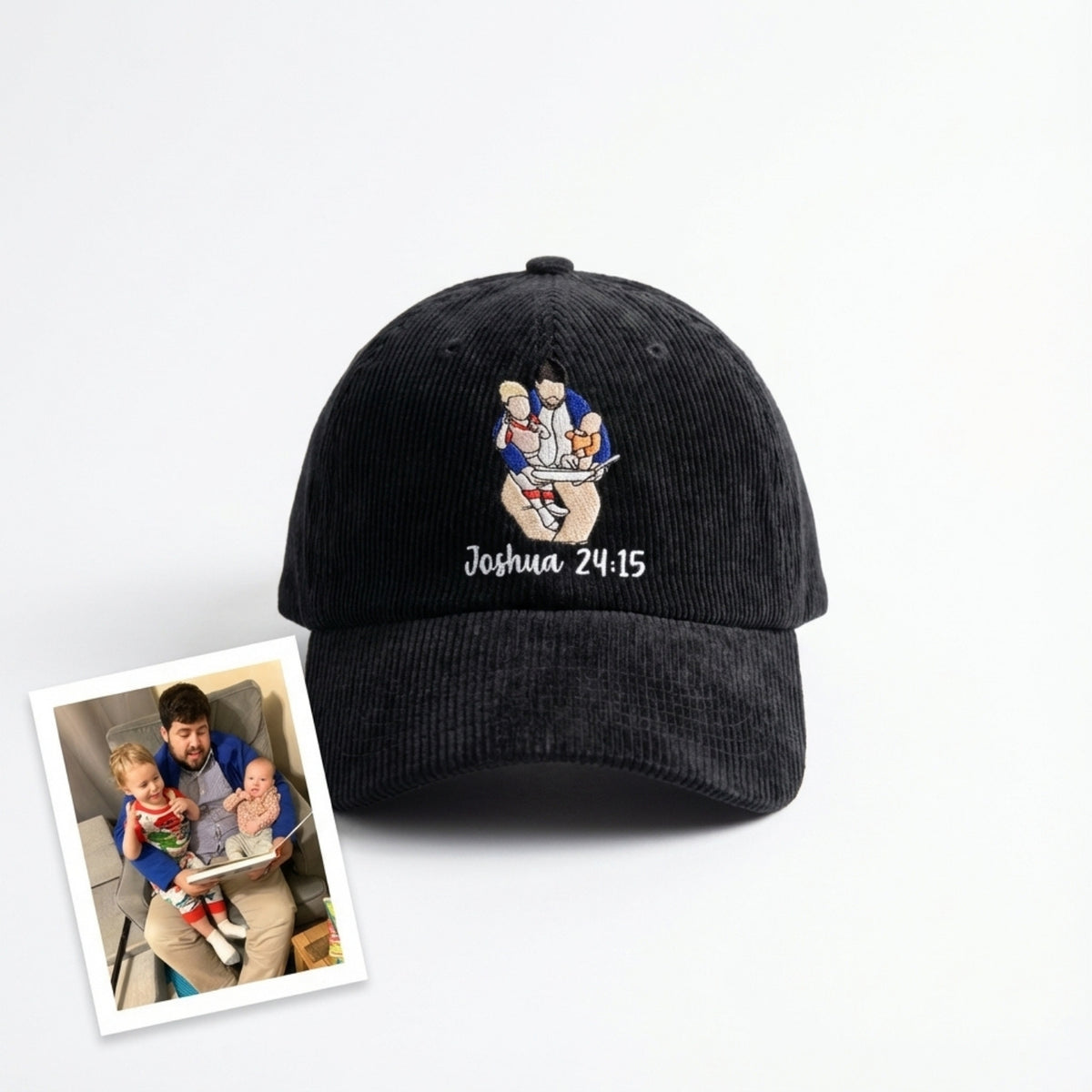 Custom Embroidered Family Hats from Photo | Personalized Family Gift & Memory Hat