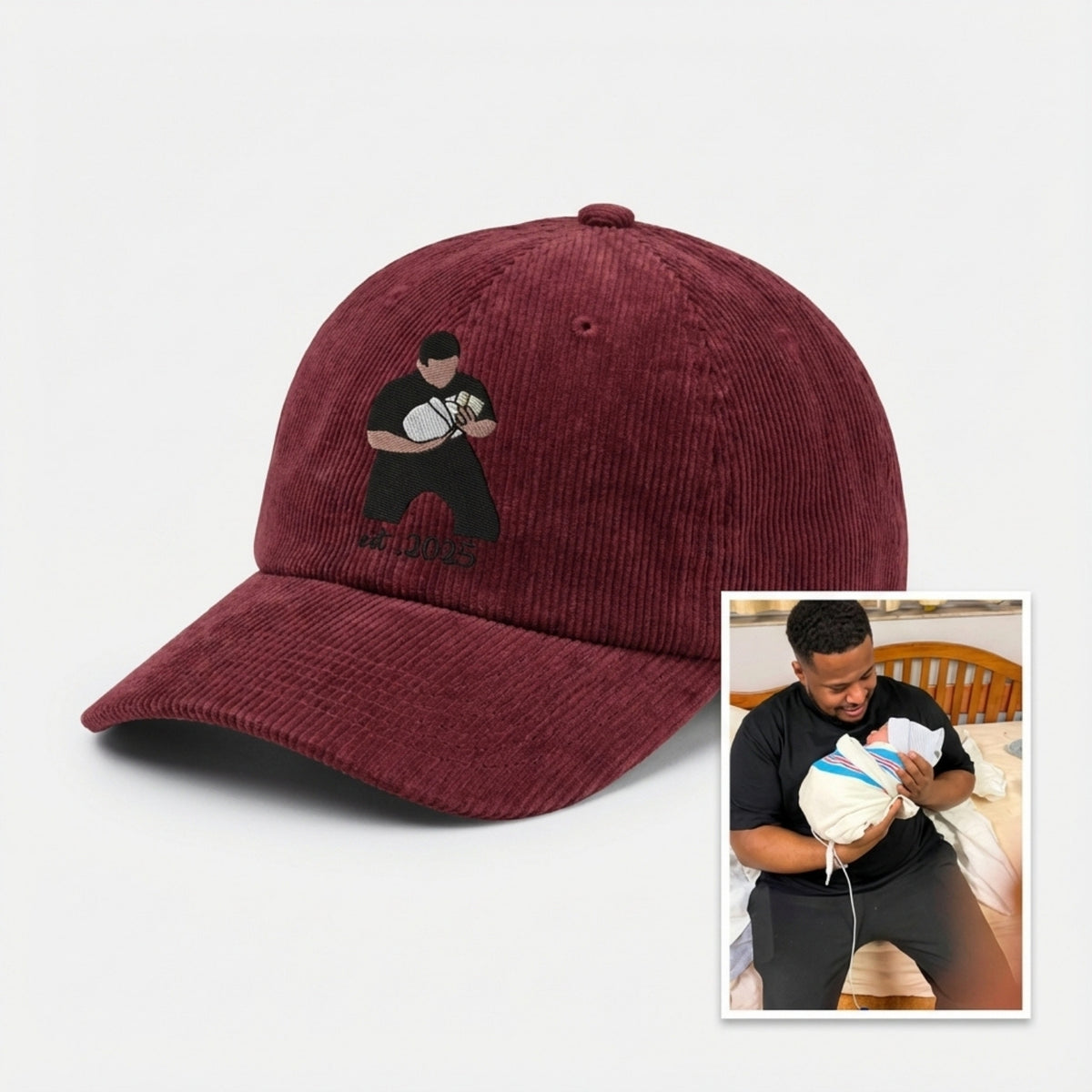 Custom Embroidered Family Hats from Photo | Personalized Family Gift & Memory Hat