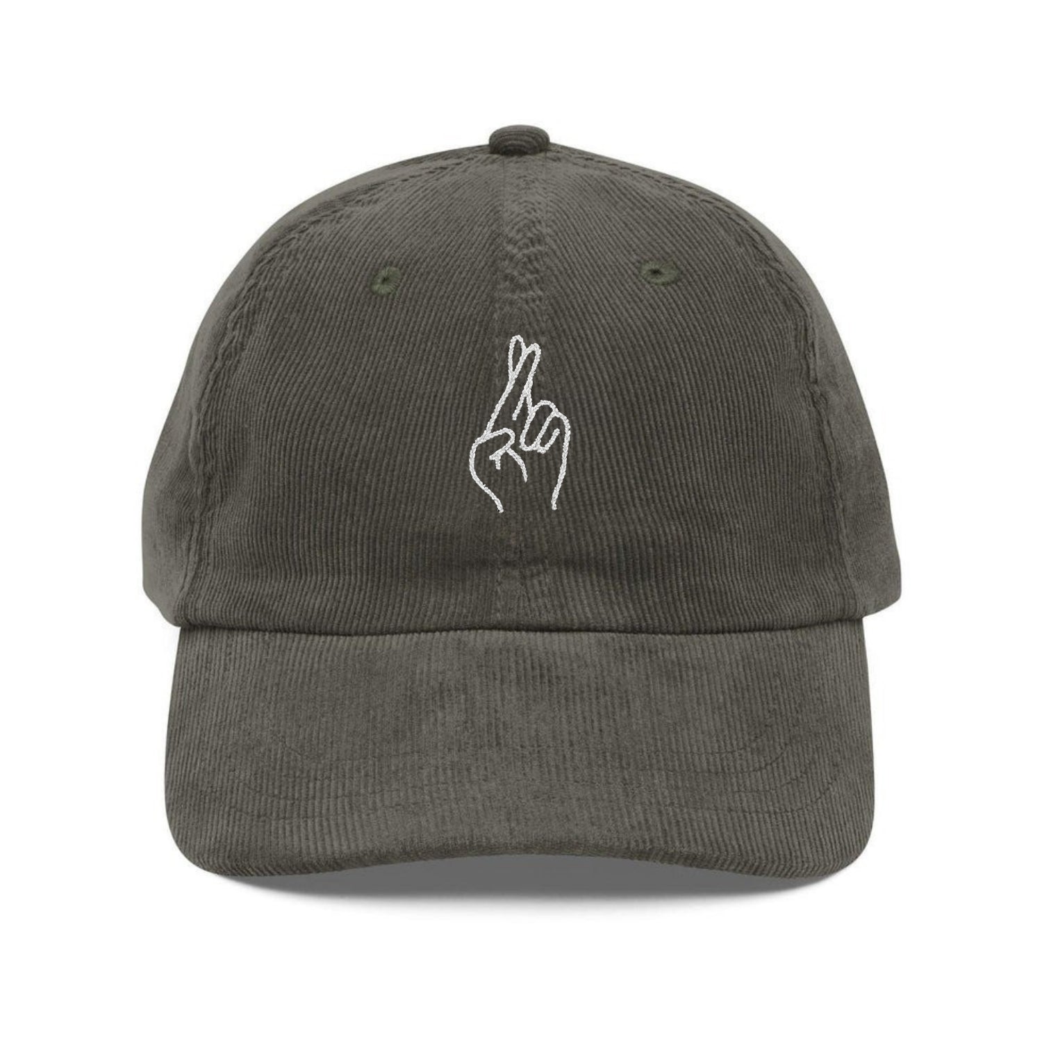 Custom Embroidered Fingers Crossed Hat - Good Luck Best Wishes Cap