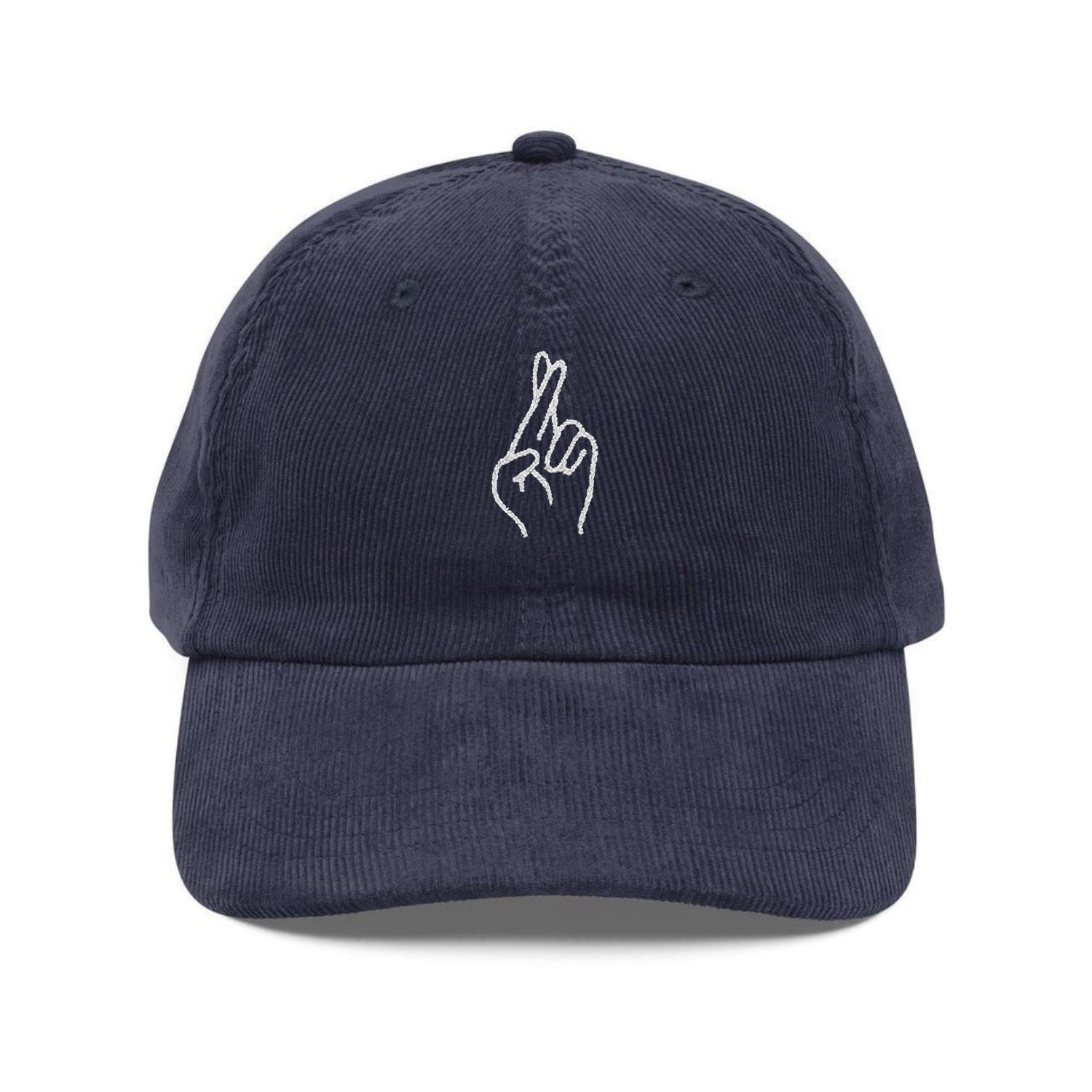 Custom Embroidered Fingers Crossed Hat - Good Luck Best Wishes Cap