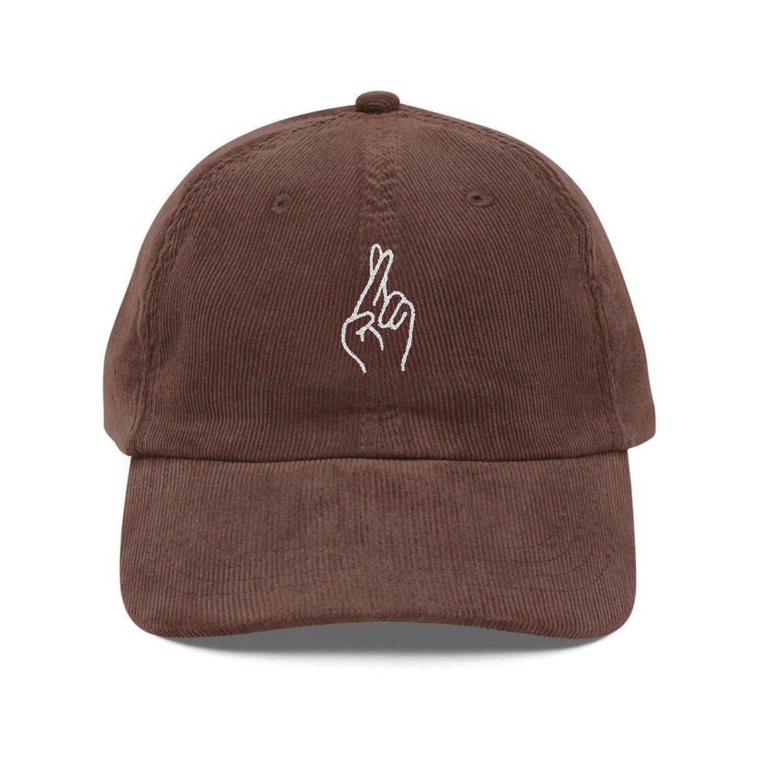 Custom Embroidered Fingers Crossed Hat - Good Luck Best Wishes Cap