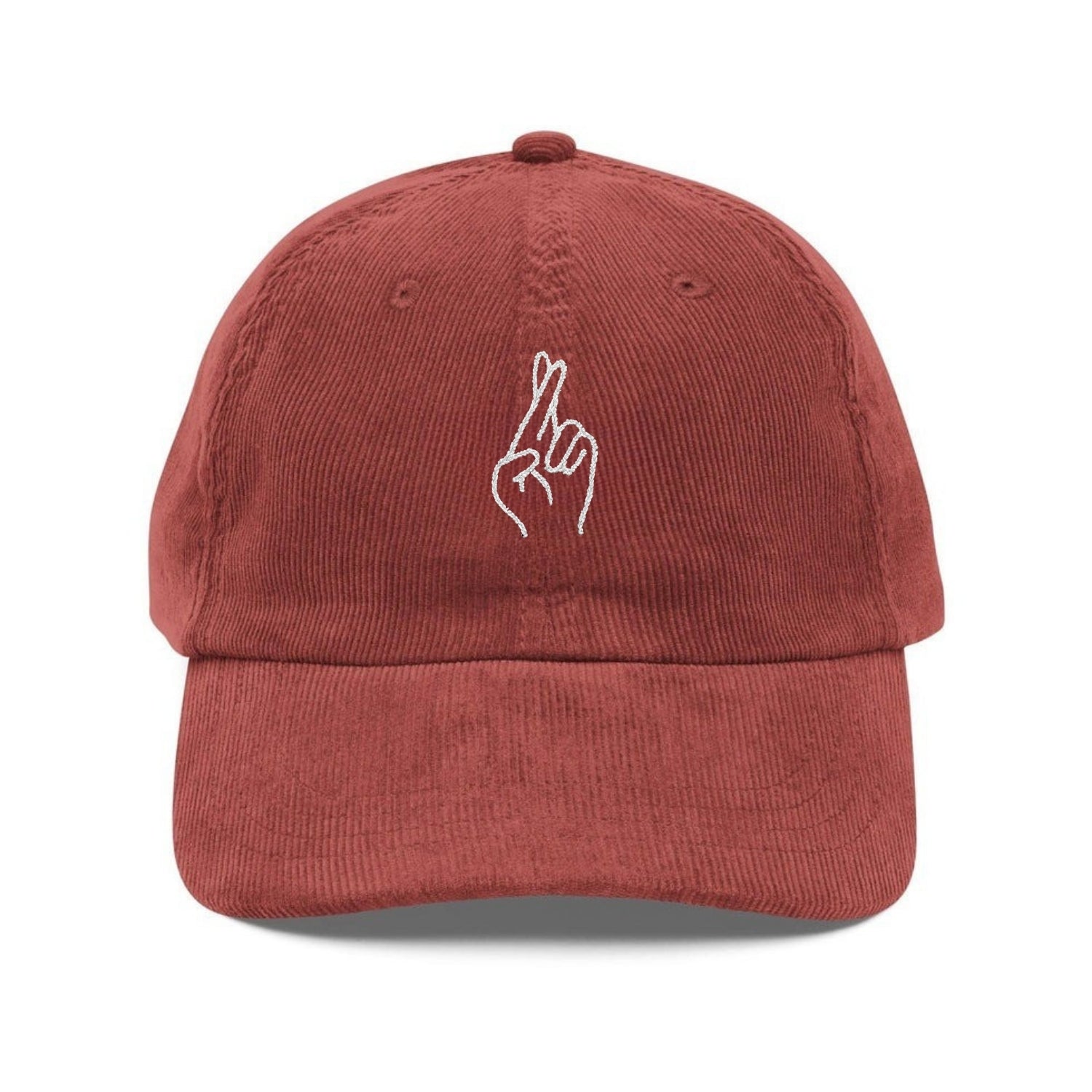 Custom Embroidered Fingers Crossed Hat - Good Luck Best Wishes Cap