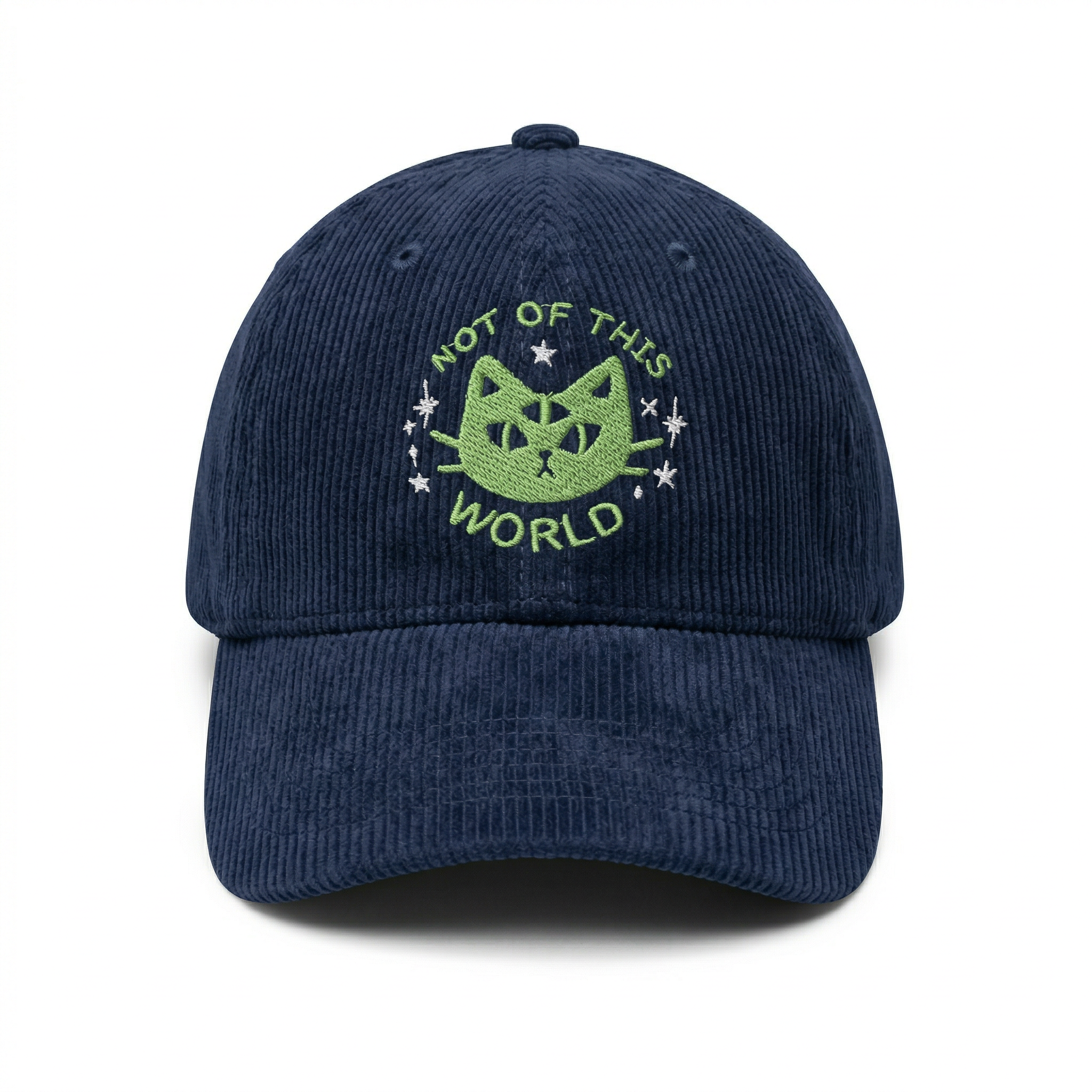 Custom Not Of This World Alien Cat Embroidered Hat – Adjustable Dad Cap