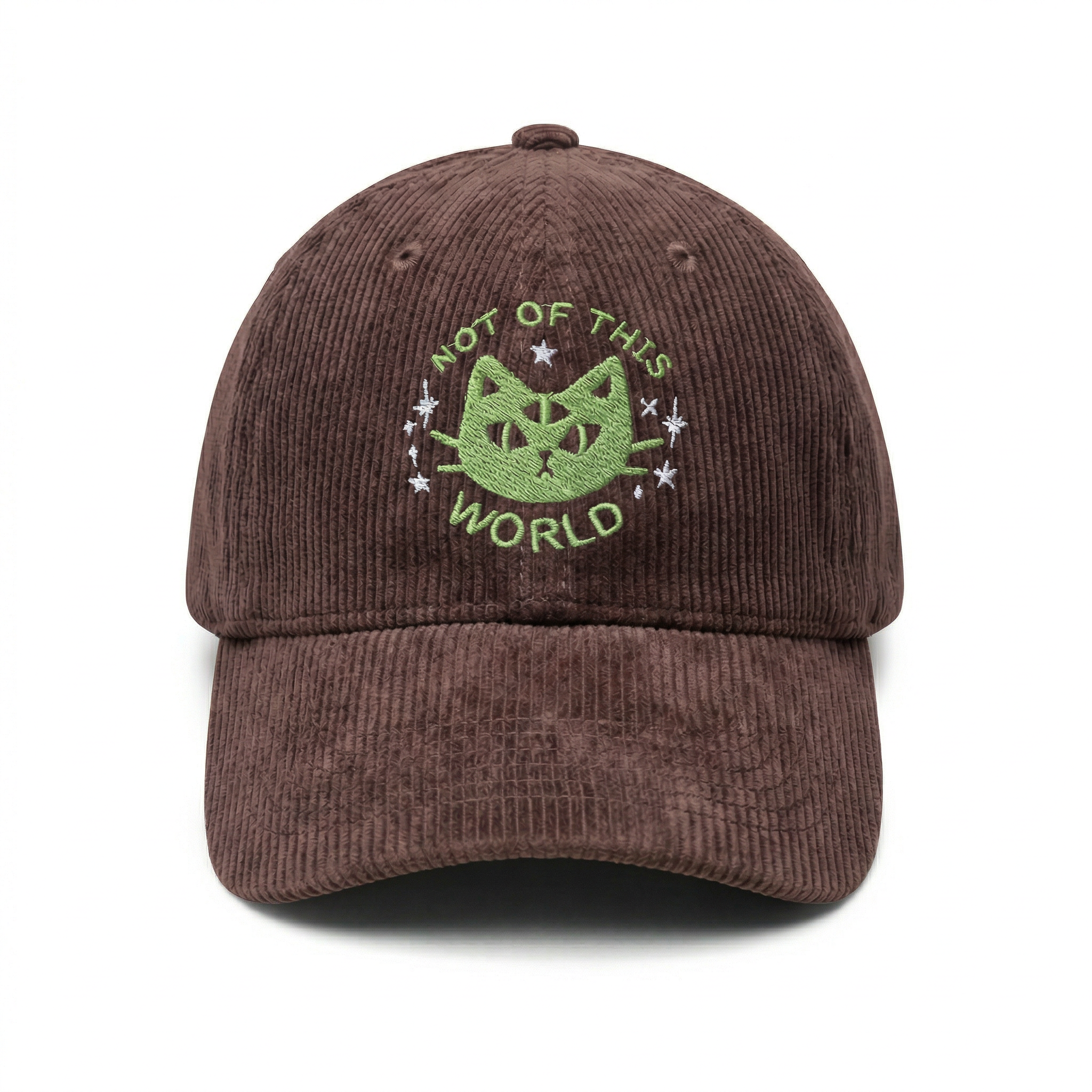 Custom Not Of This World Alien Cat Embroidered Hat – Adjustable Dad Cap