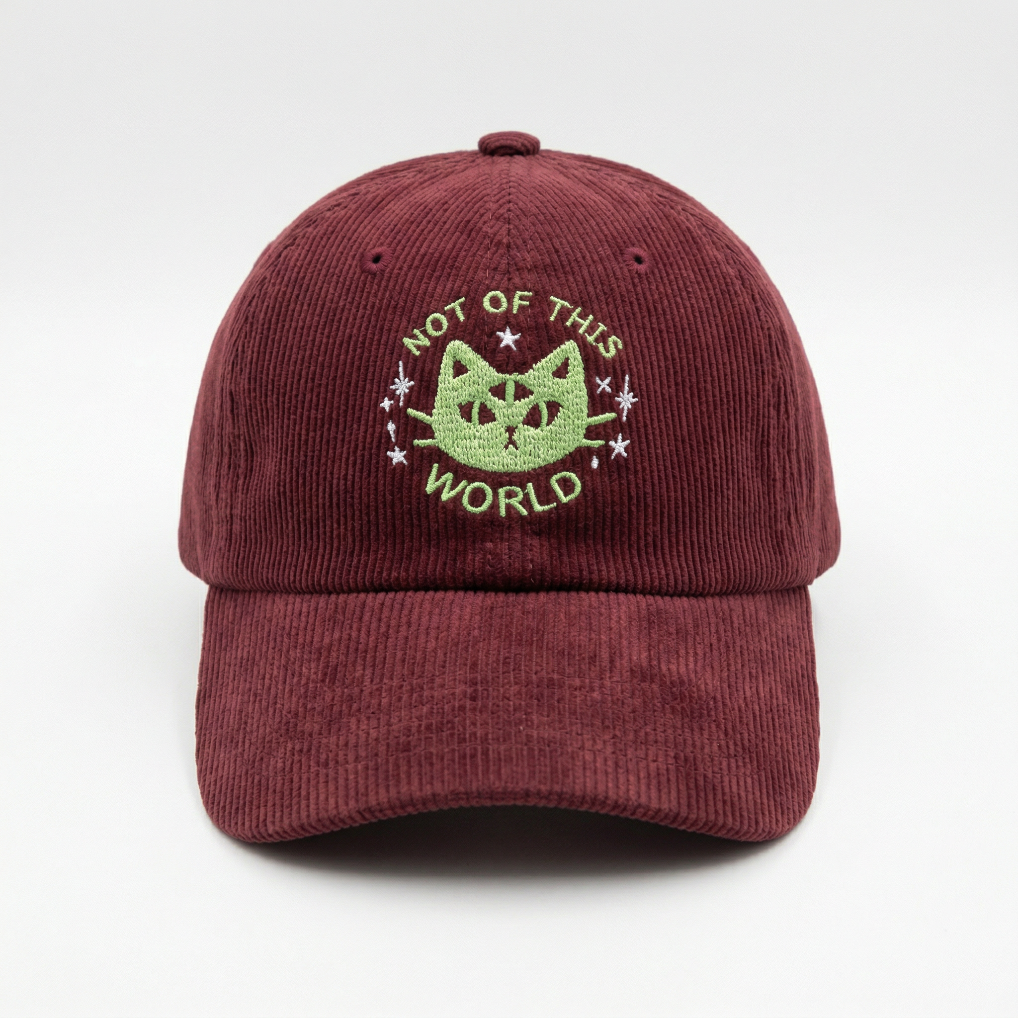 Custom Not Of This World Alien Cat Embroidered Hat – Adjustable Dad Cap