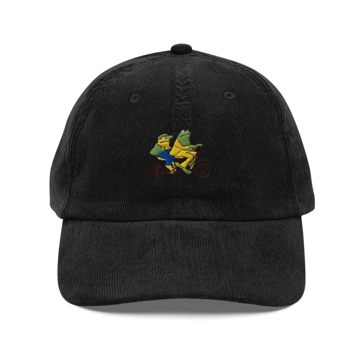 Custom Embroidered Frog and Toad Bike Hat