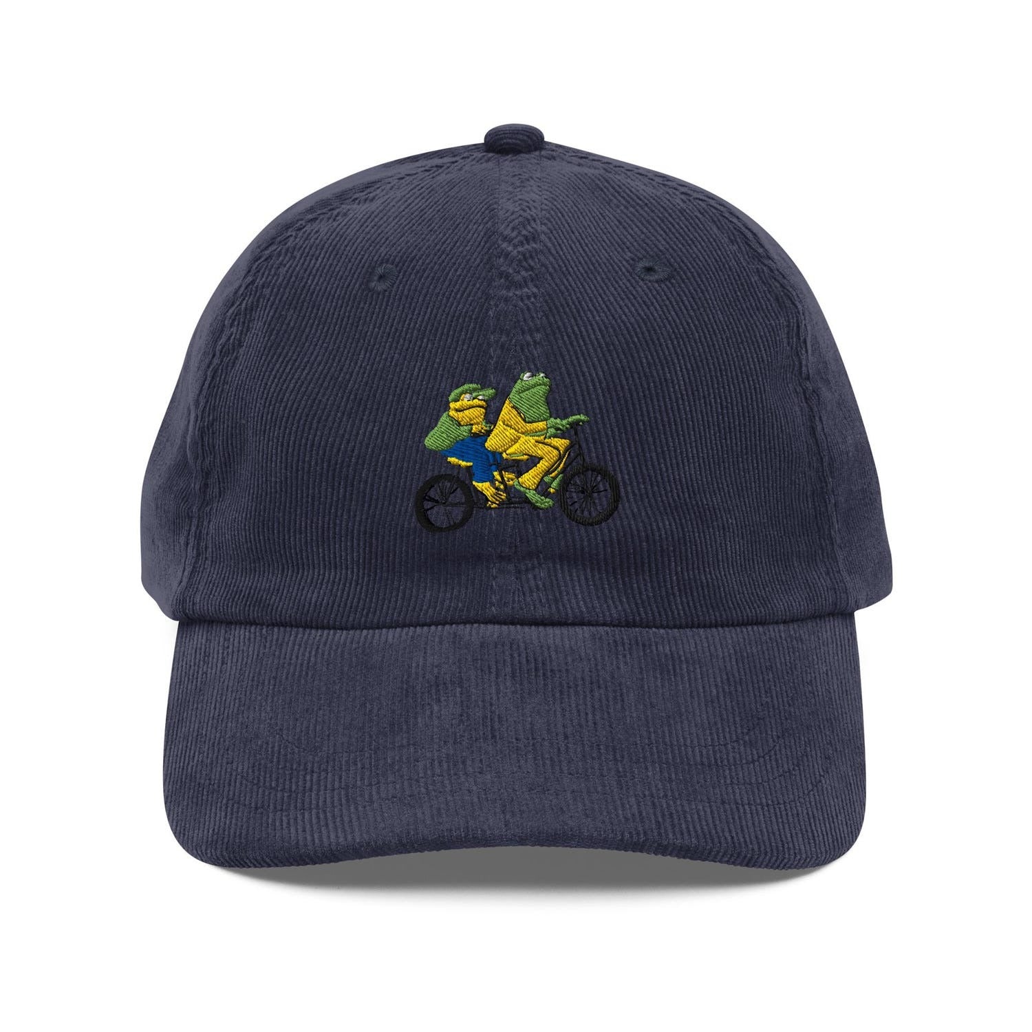 Custom Embroidered Frog and Toad Bike Hat