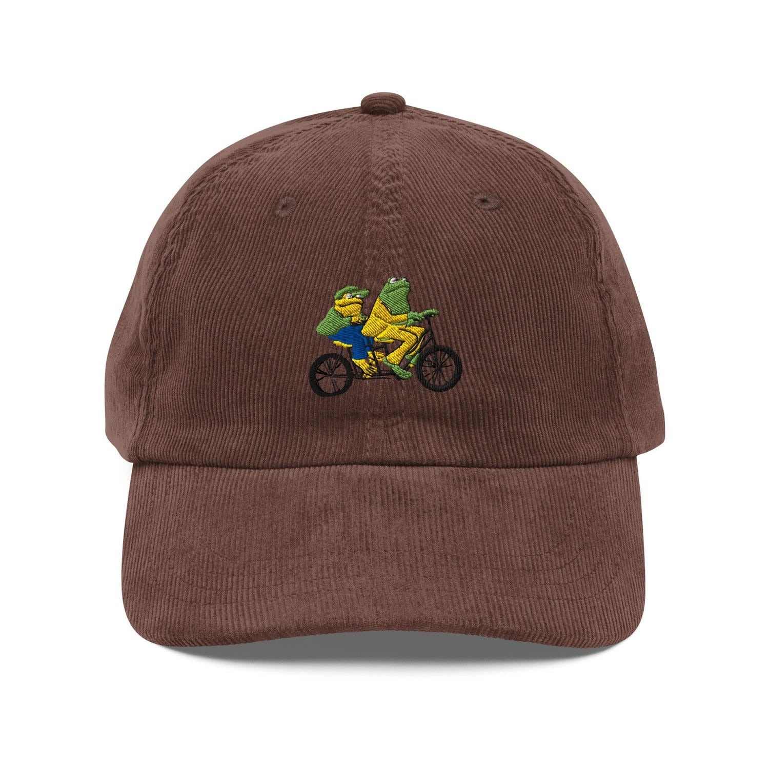 Custom Embroidered Frog and Toad Bike Hat