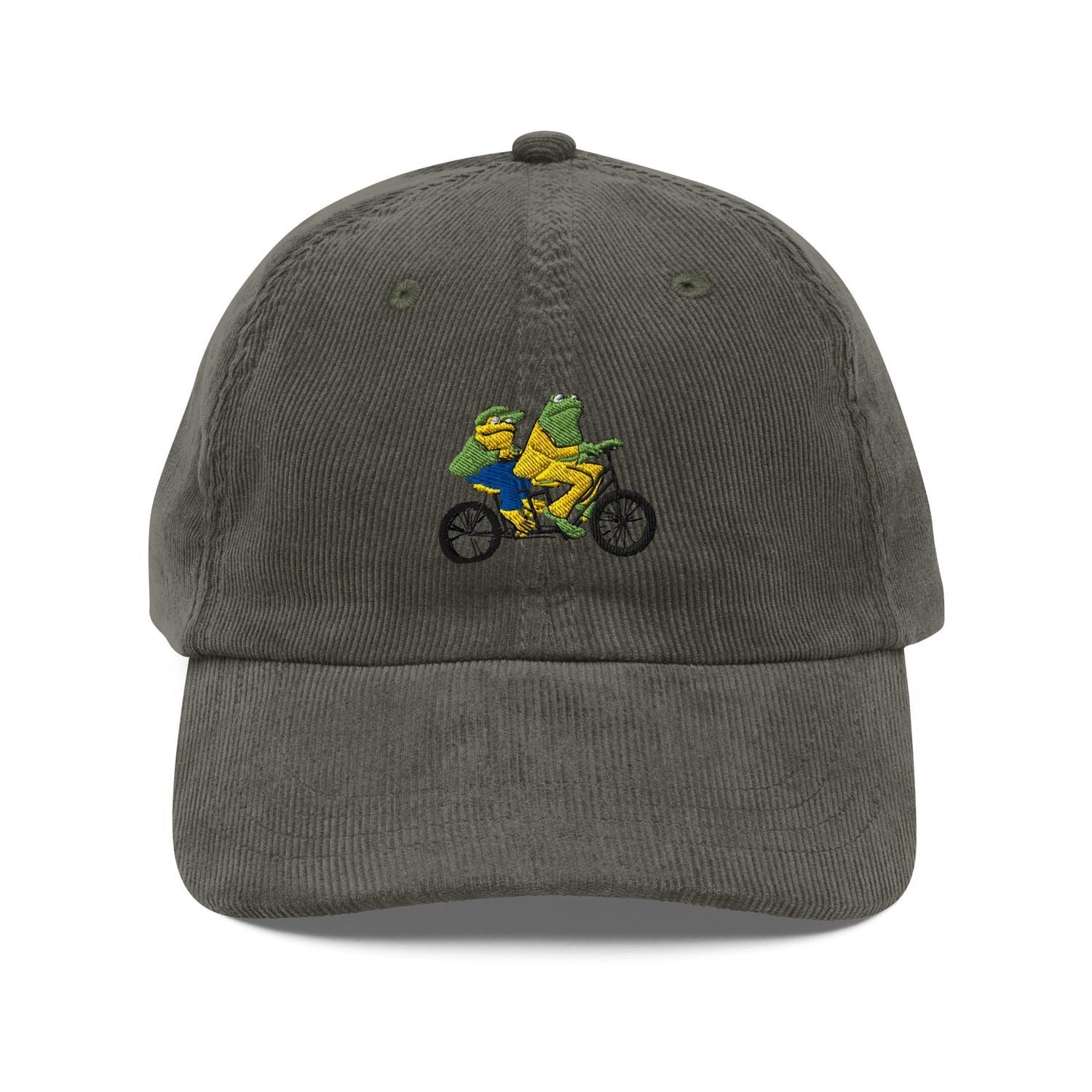 Custom Embroidered Frog and Toad Bike Hat