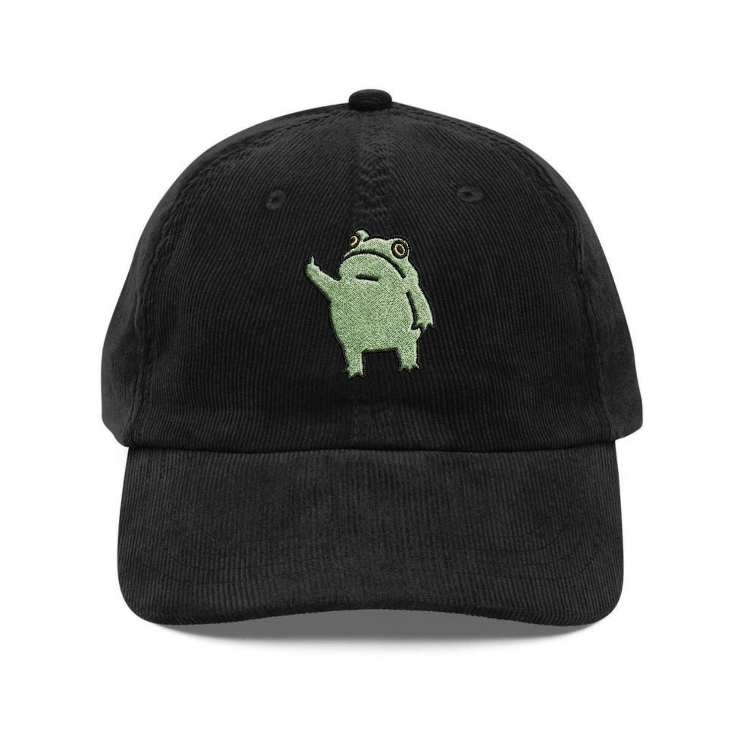 Custom Embroidered Funny Frog Middle Finger Hat - Grumpy Cartoon Meme Cap