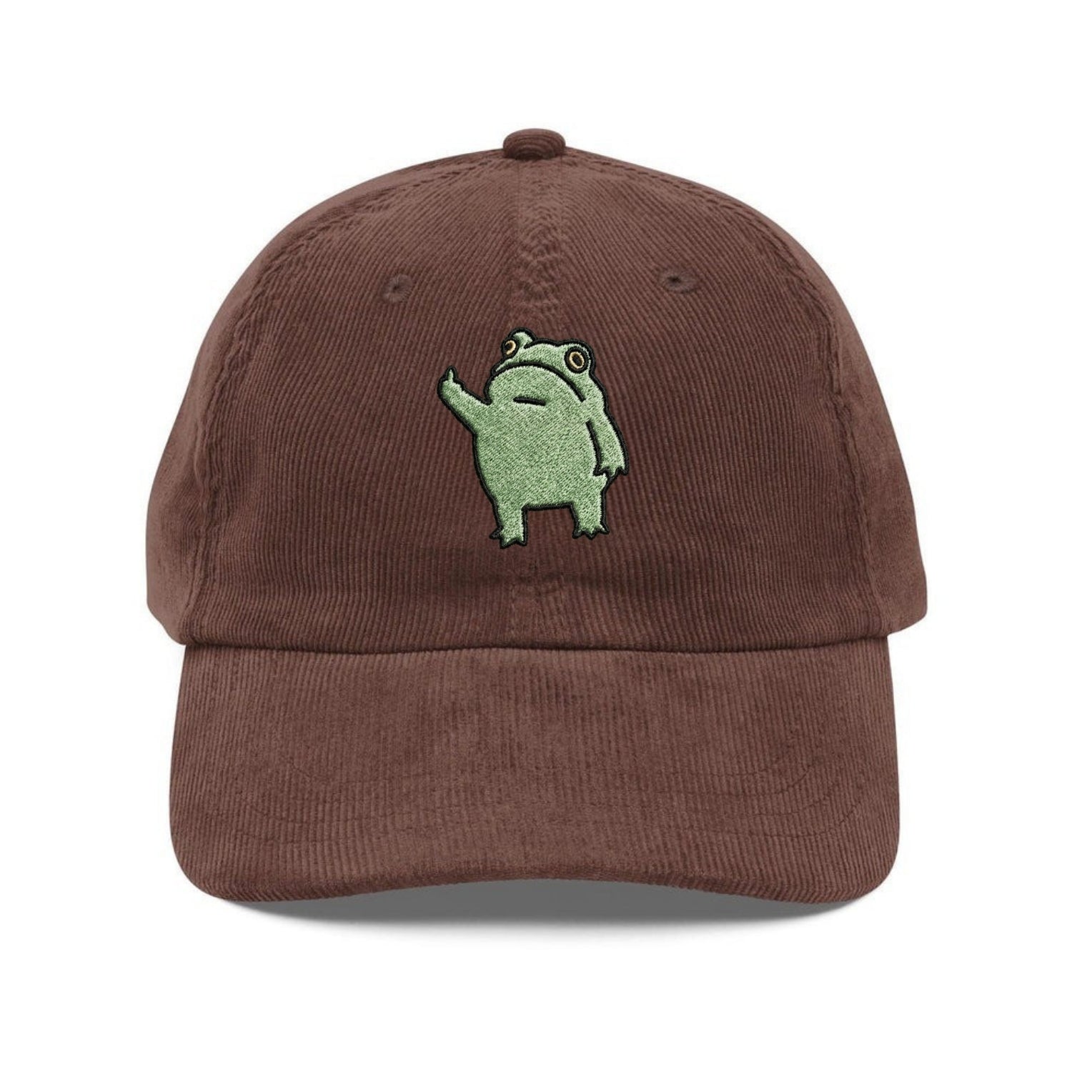 Custom Embroidered Funny Frog Middle Finger Hat - Grumpy Cartoon Meme Cap