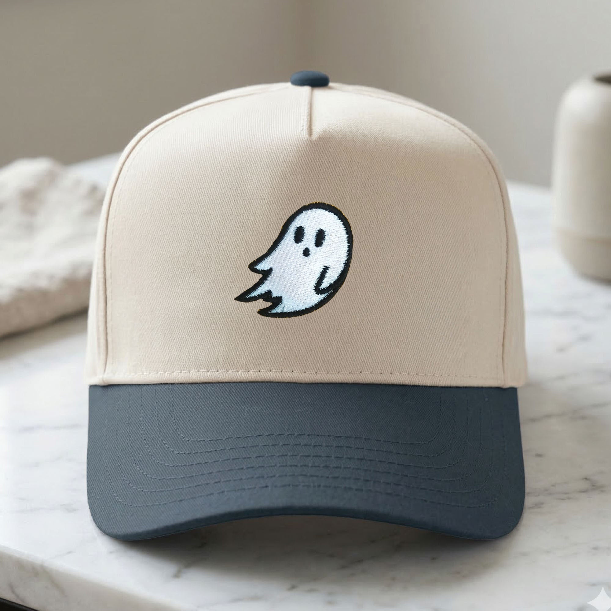 Custom Embroidered Ghost Snapback Hat