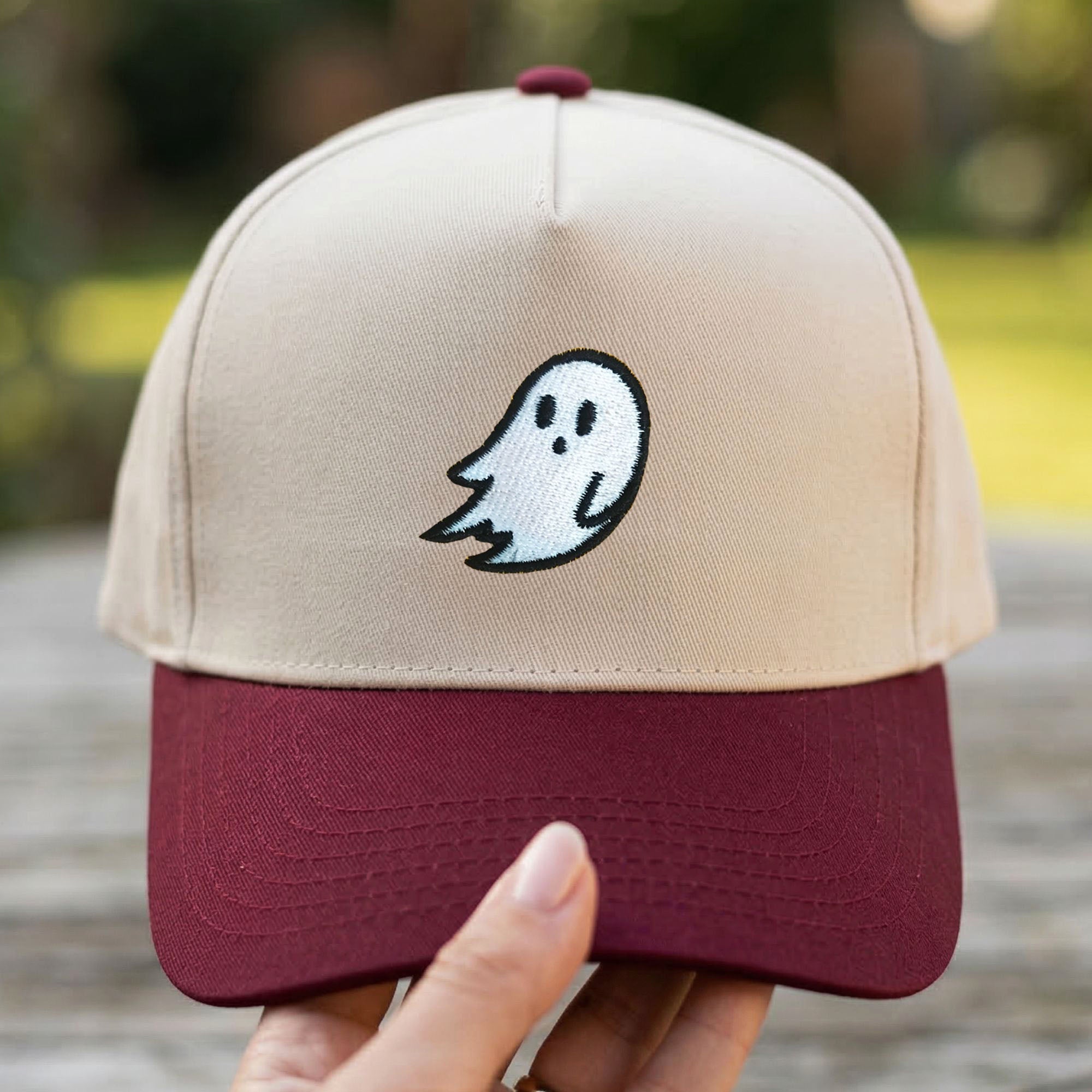 Custom Embroidered Ghost Snapback Hat
