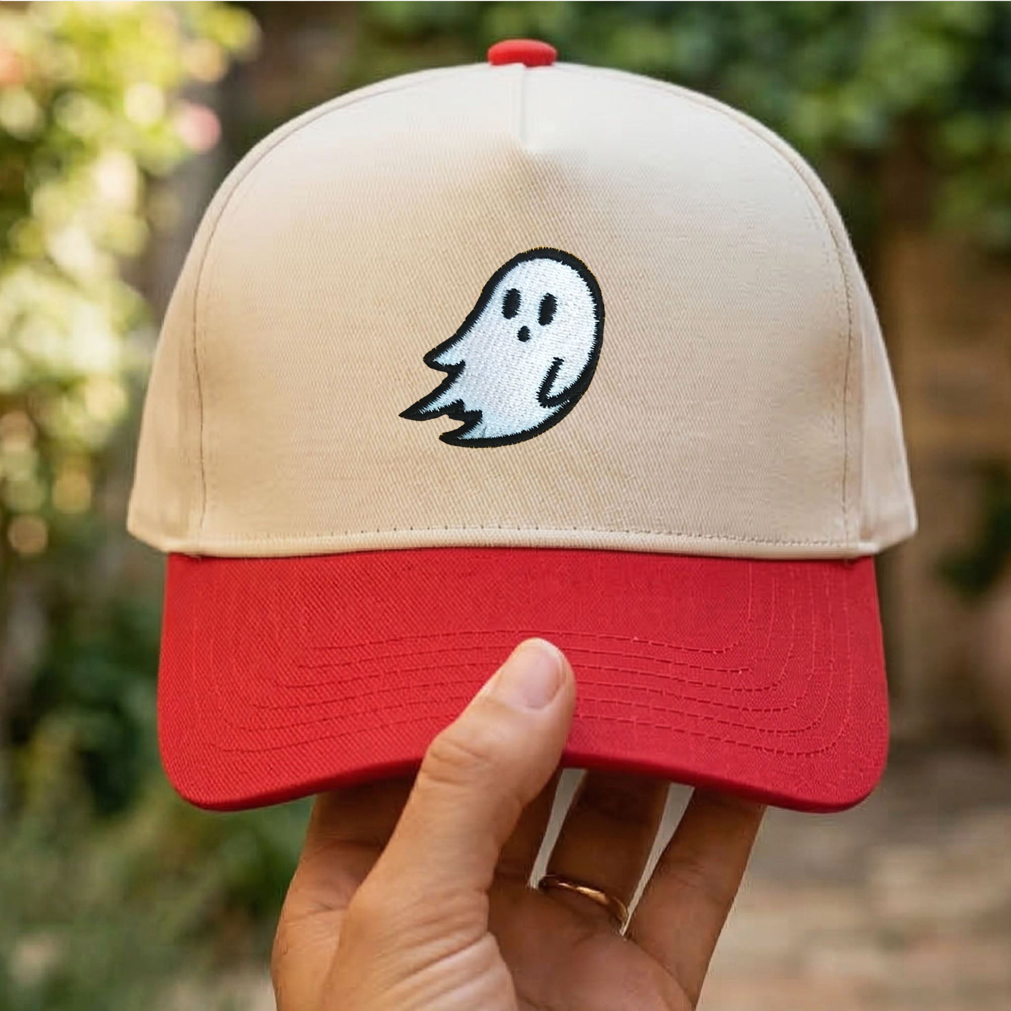 Custom Embroidered Ghost Snapback Hat