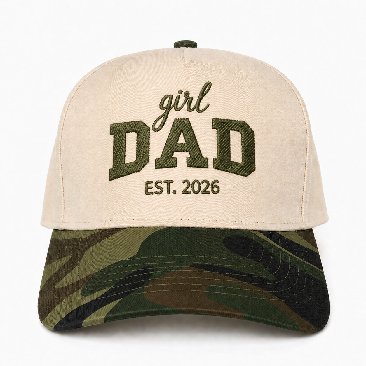 Custom Embroidered Girl Dad Est 2026 Snapback Hat