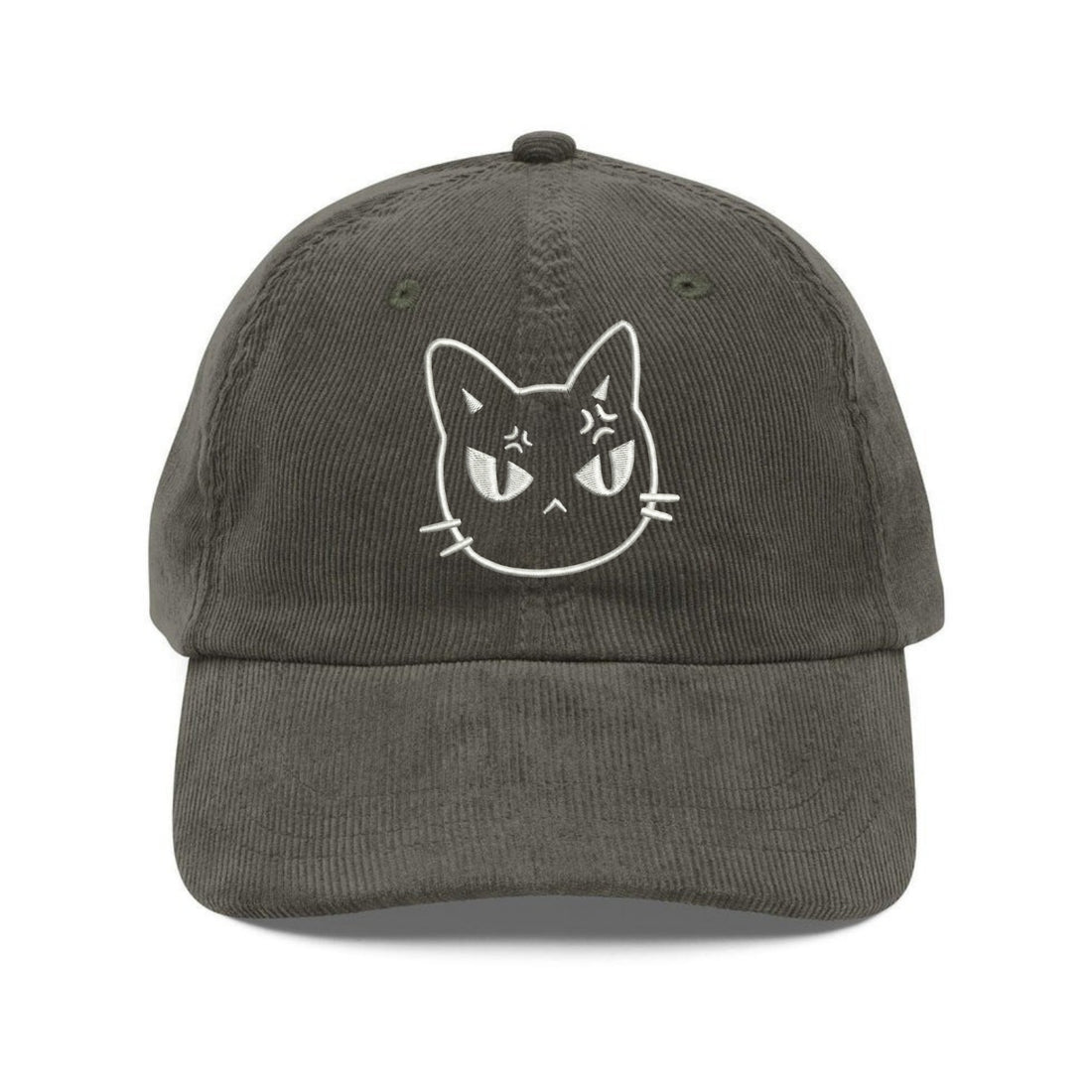 Custom Embroidered Glow in the Dark Angry Cat Hat - Cute Cat Lover Cap