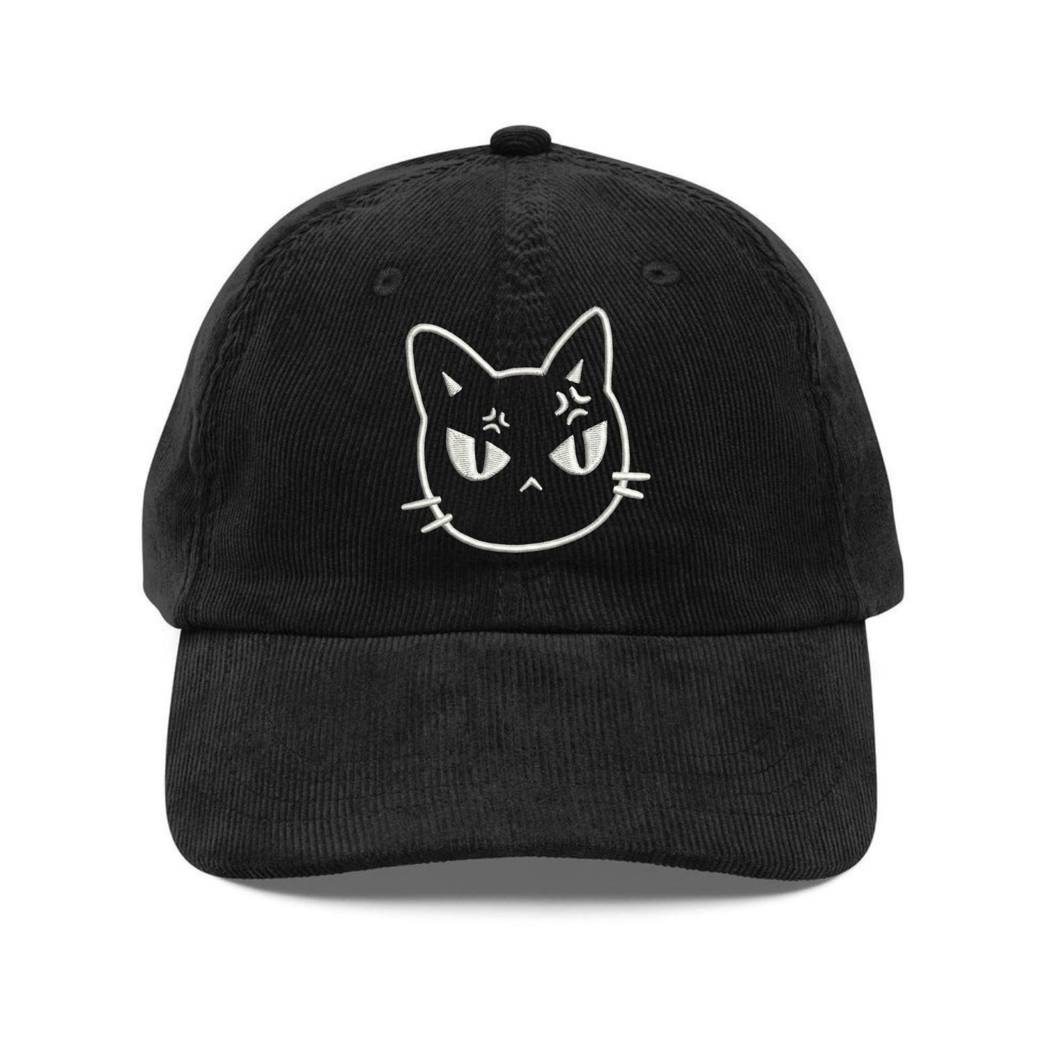 Custom Embroidered Glow in the Dark Angry Cat Hat - Cute Cat Lover Cap