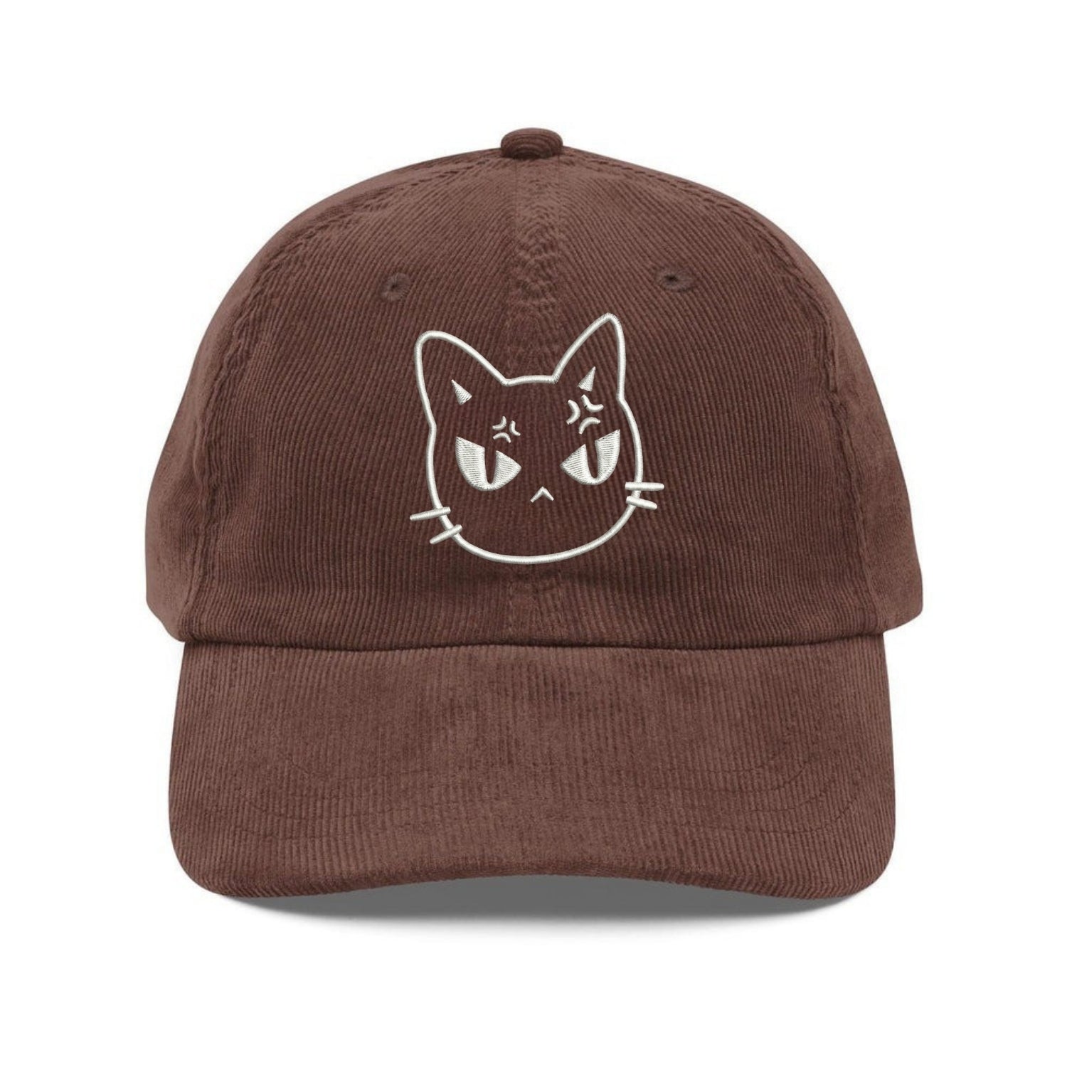Custom Embroidered Glow in the Dark Angry Cat Hat - Cute Cat Lover Cap